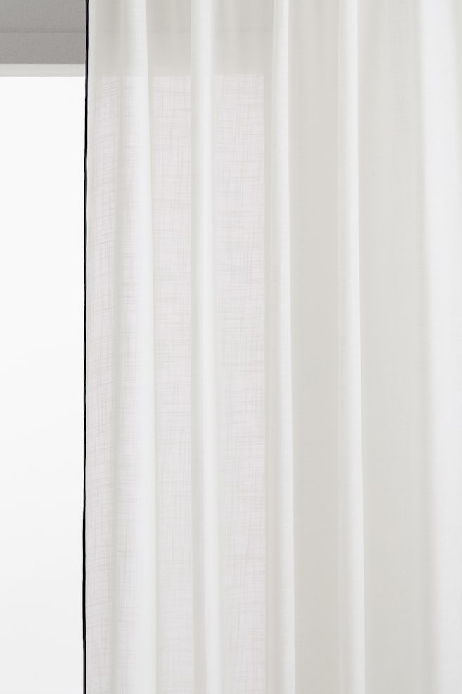 2-Pack Slub-Weave Curtains - Natural white - 1