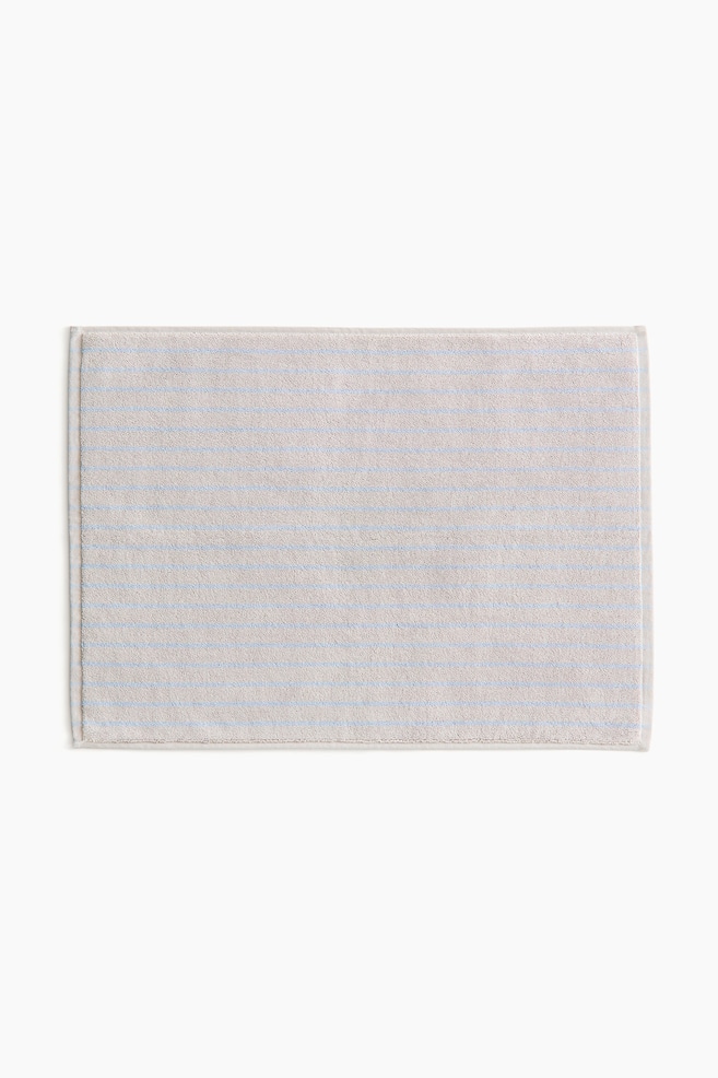 Cotton terry bath mat - Light grey/Blue striped/White/Brown striped/Light pink/Burgundy striped - 1