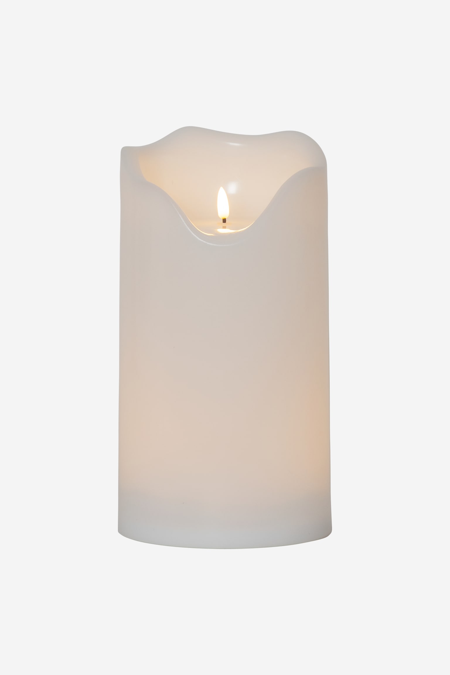 Led-stumpenkerze Flamme Grand 30 cm - Weiß