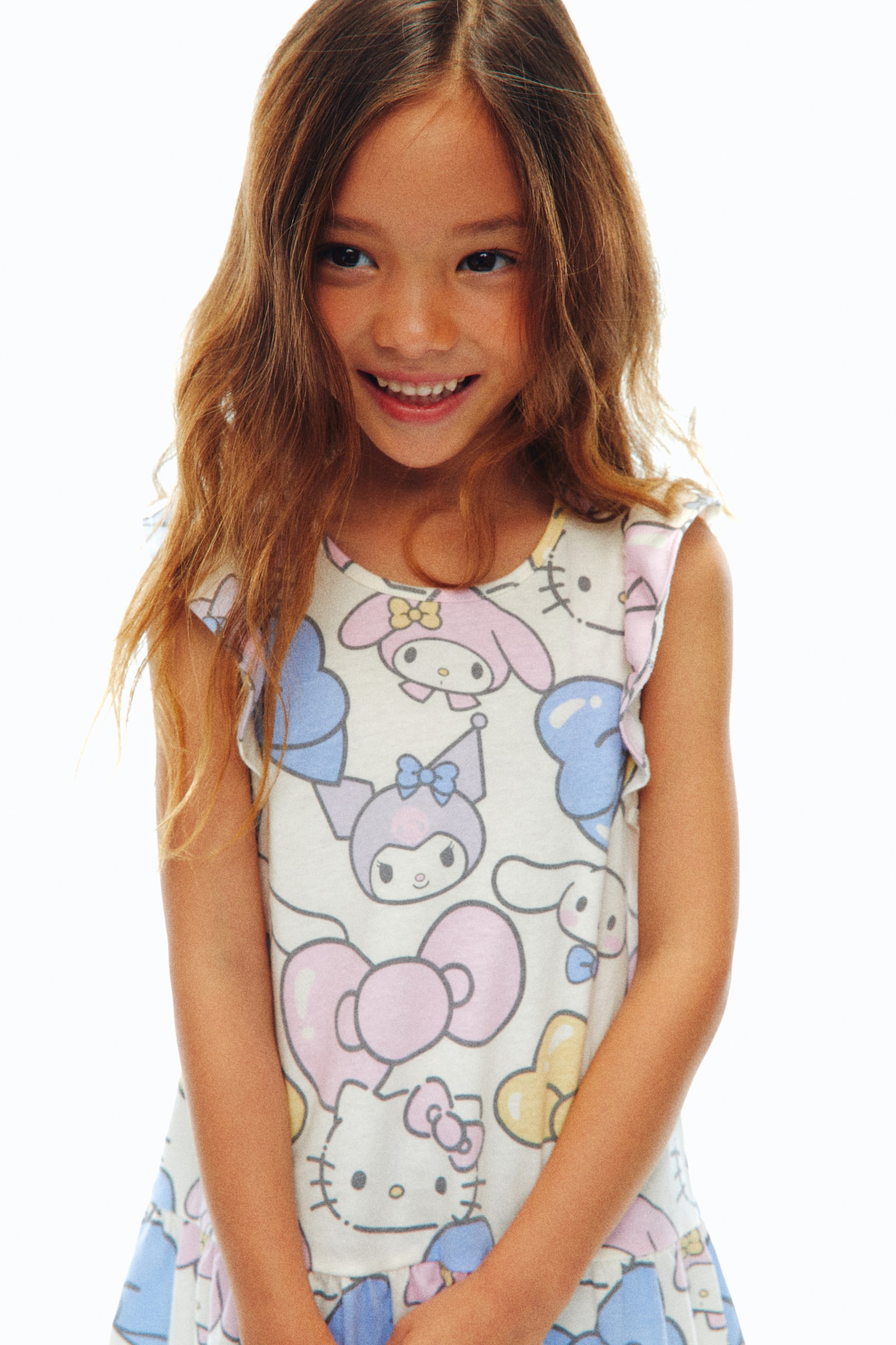 Váy cotton jersey in hình - White/Hello Kitty/Màu hồng nhạt/My Melody/Màu tím nhạt/Kuromi - 3