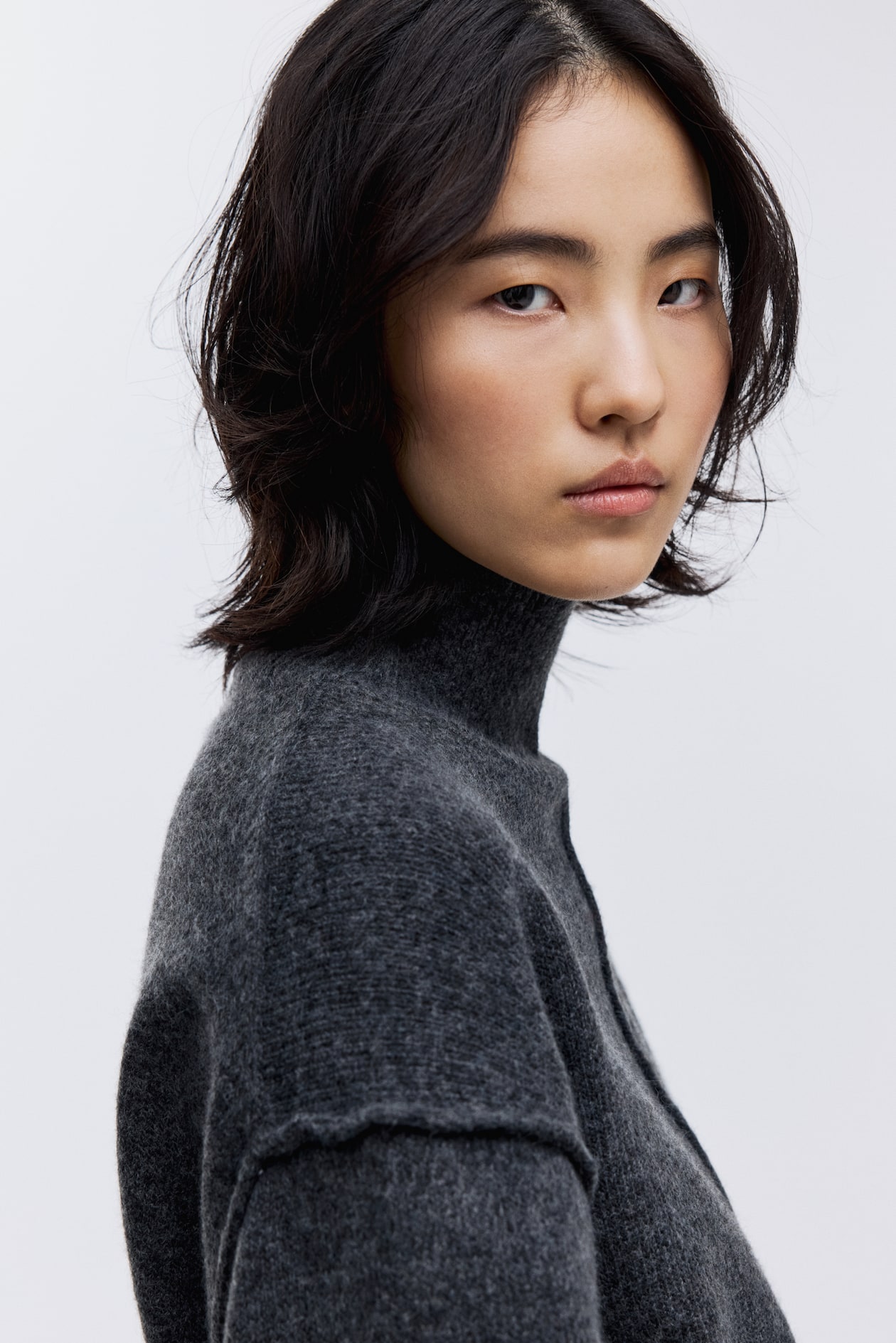 Seam-Detail Mock Turtleneck Sweater - image 3