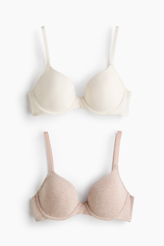 Женские хлопковые бра H&M с косточками набор из 2 штук