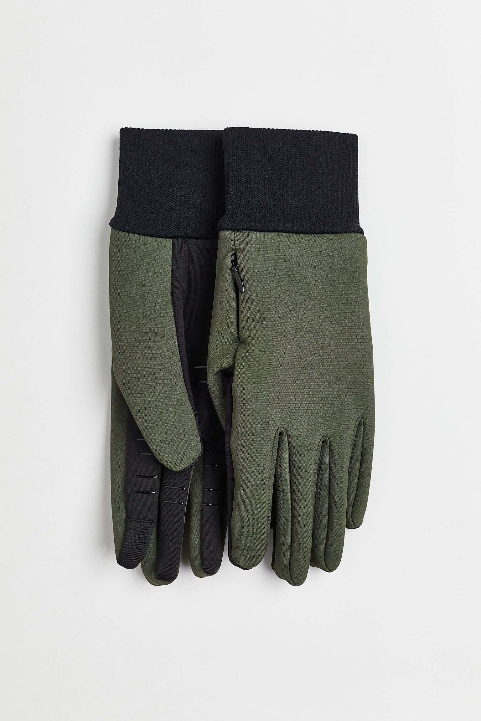 Water Repellent Gloves - Dark khaki green/Black - 1