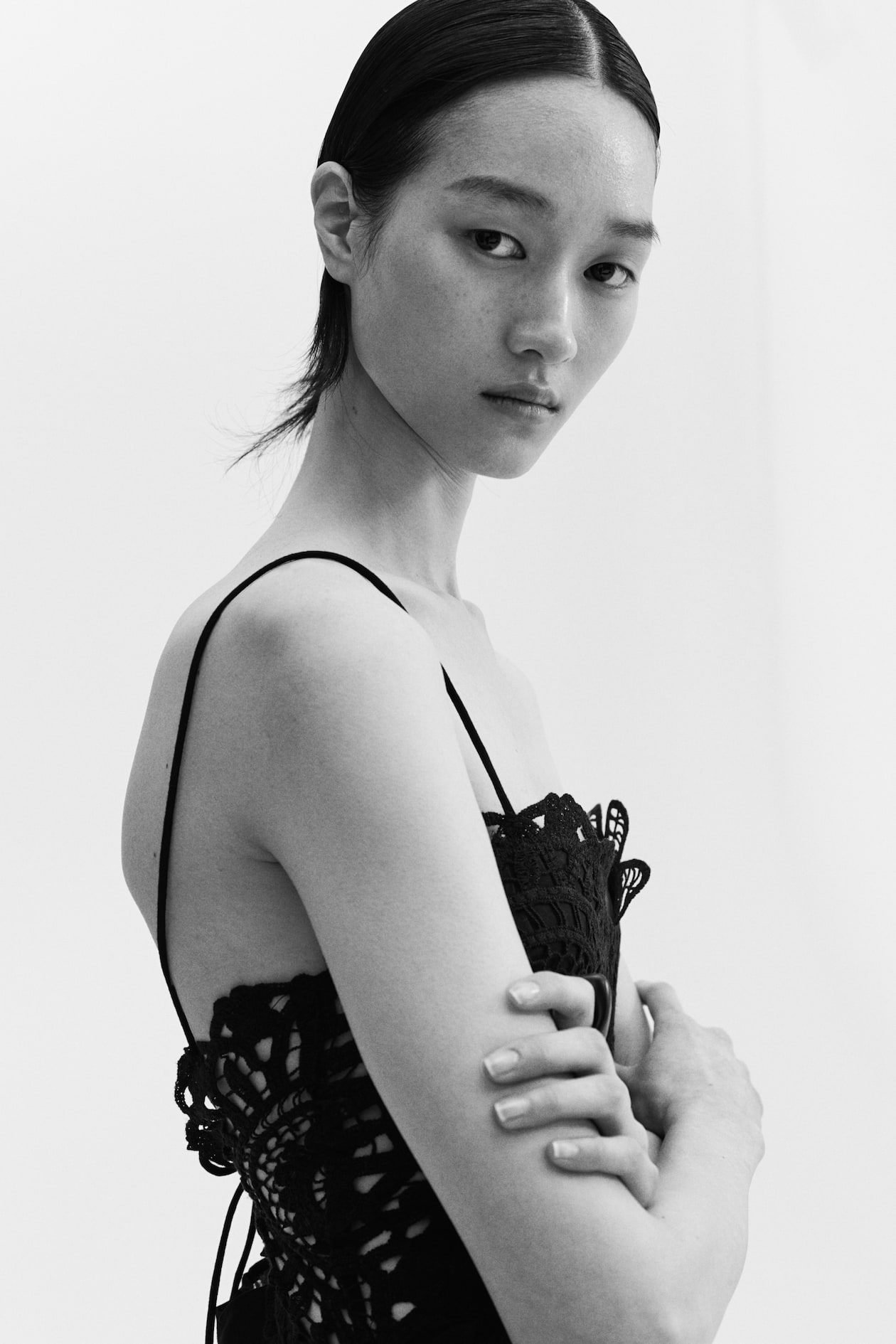 Lace-Detail Linen-Blend Dress - image 3