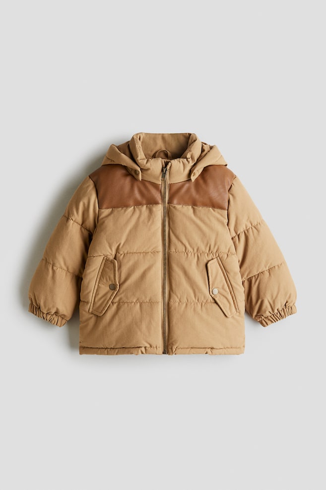 Water-repellent puffer jacket - Beige - 1