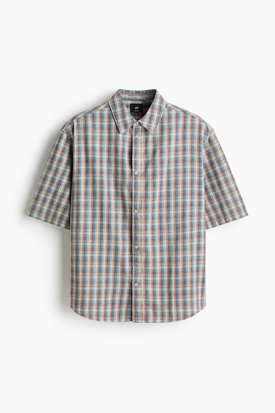 Мужские рубашки H&M Regular-Fit Short-Sleeved Shirt