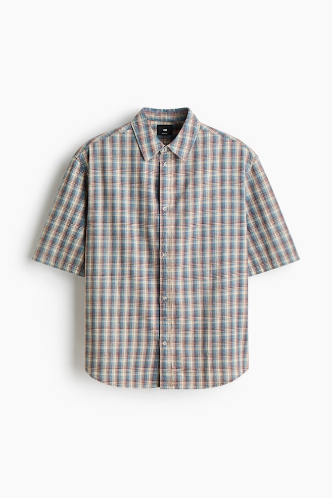 Regular-Fit Short-Sleeved Shirt - Dusty blue/checked/Light green/checked - 1