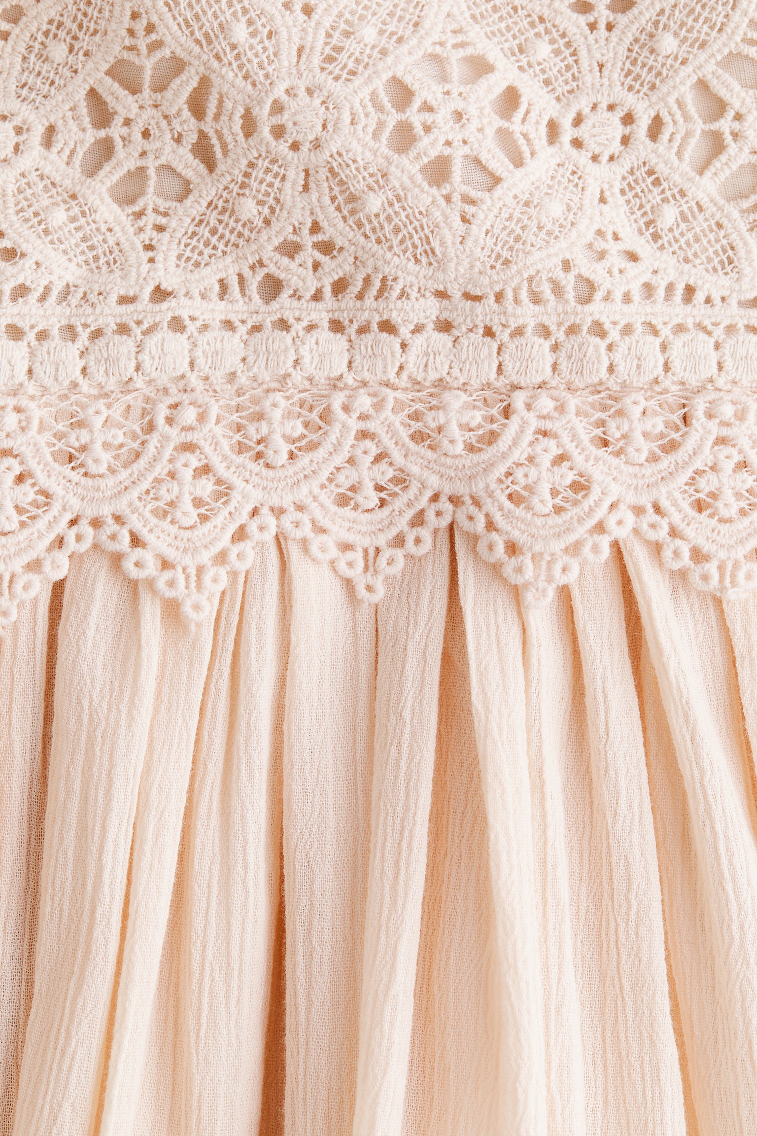 Lace-bodice dress - Light beige - 5