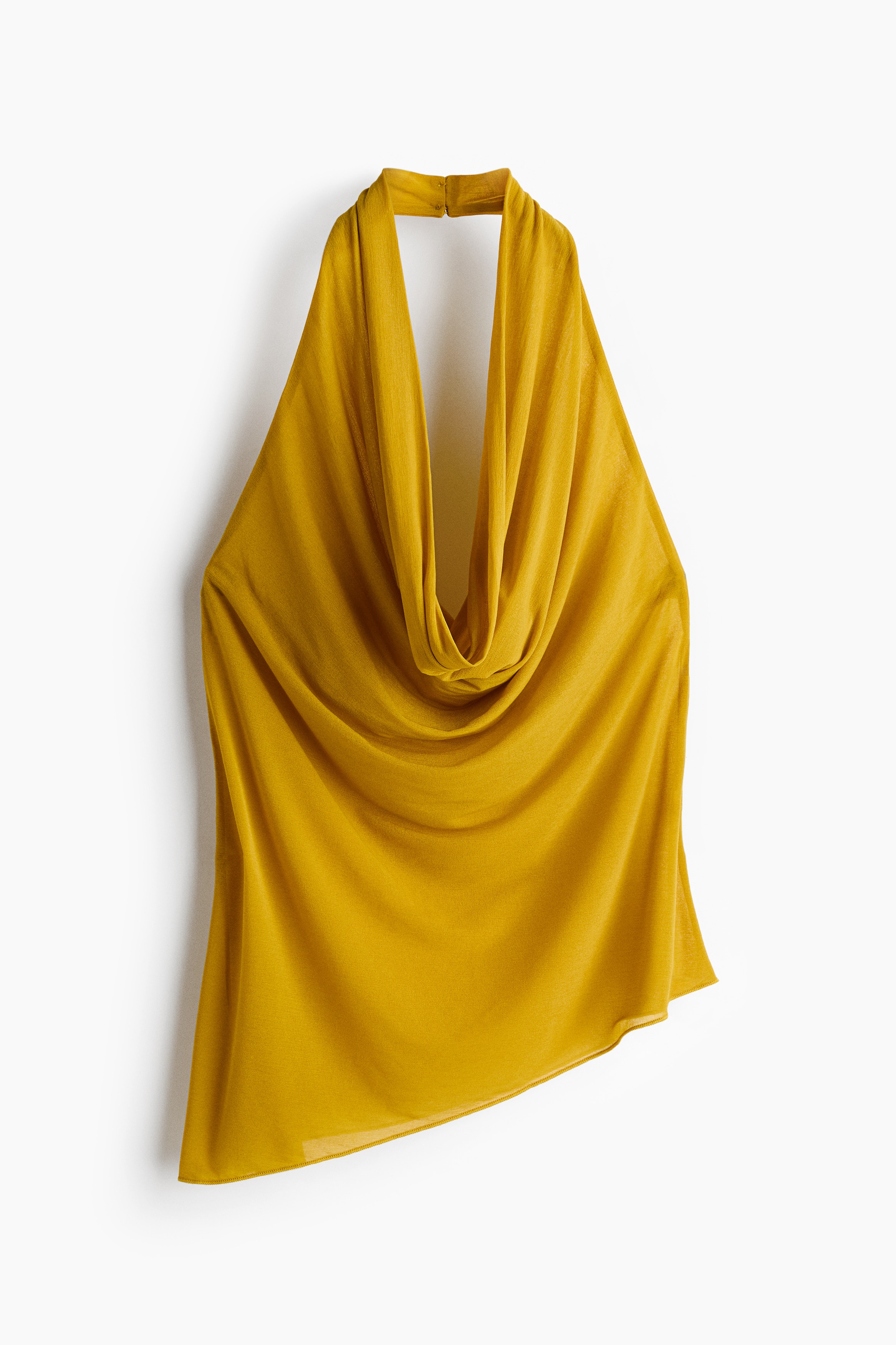 Asymmetric Halterneck Top - Mustard yellow/Light pink/zebra print/Black