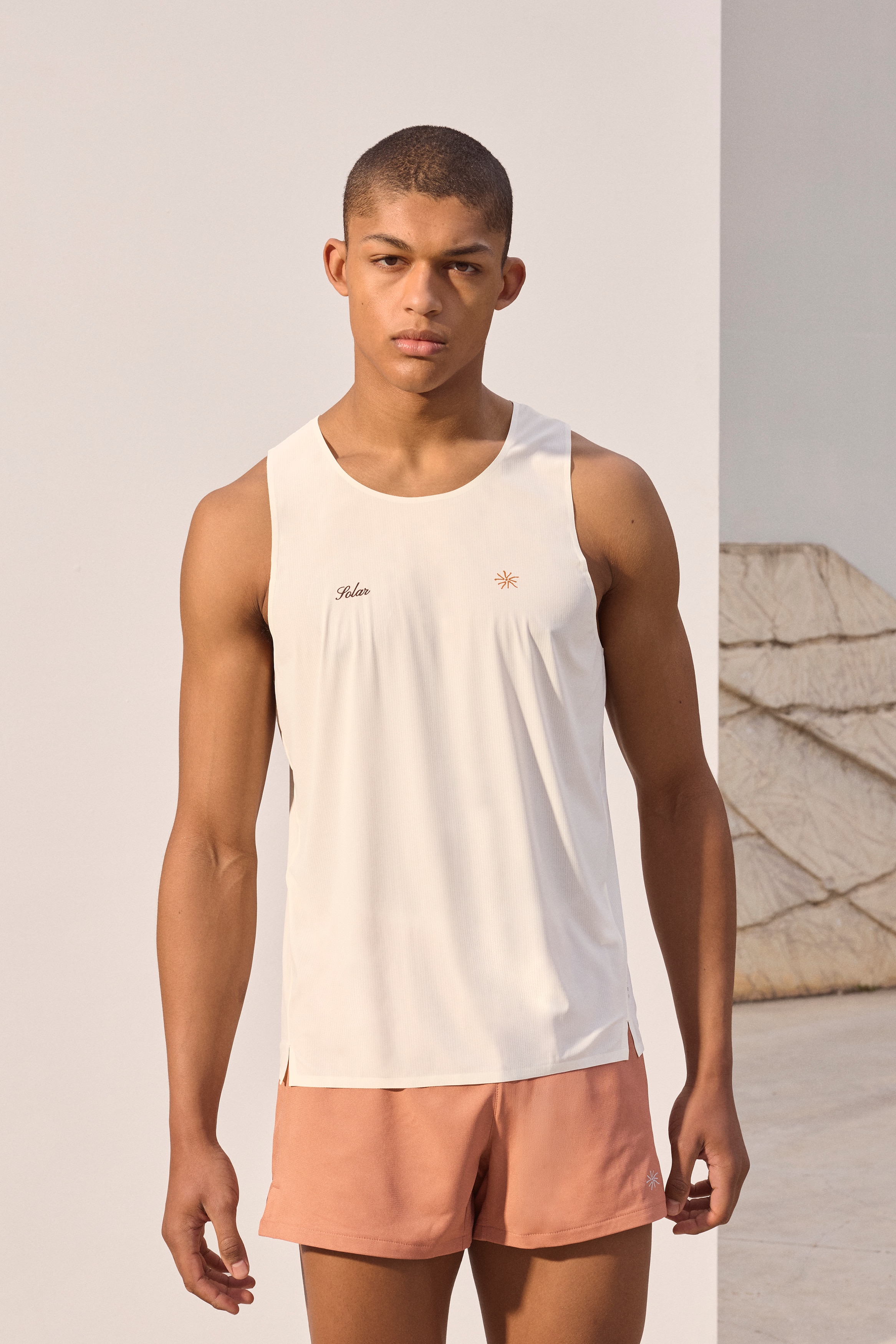 Men's Ivory/Solar Regular-Fit Running Tank Top with CoolMove™ | H&M US