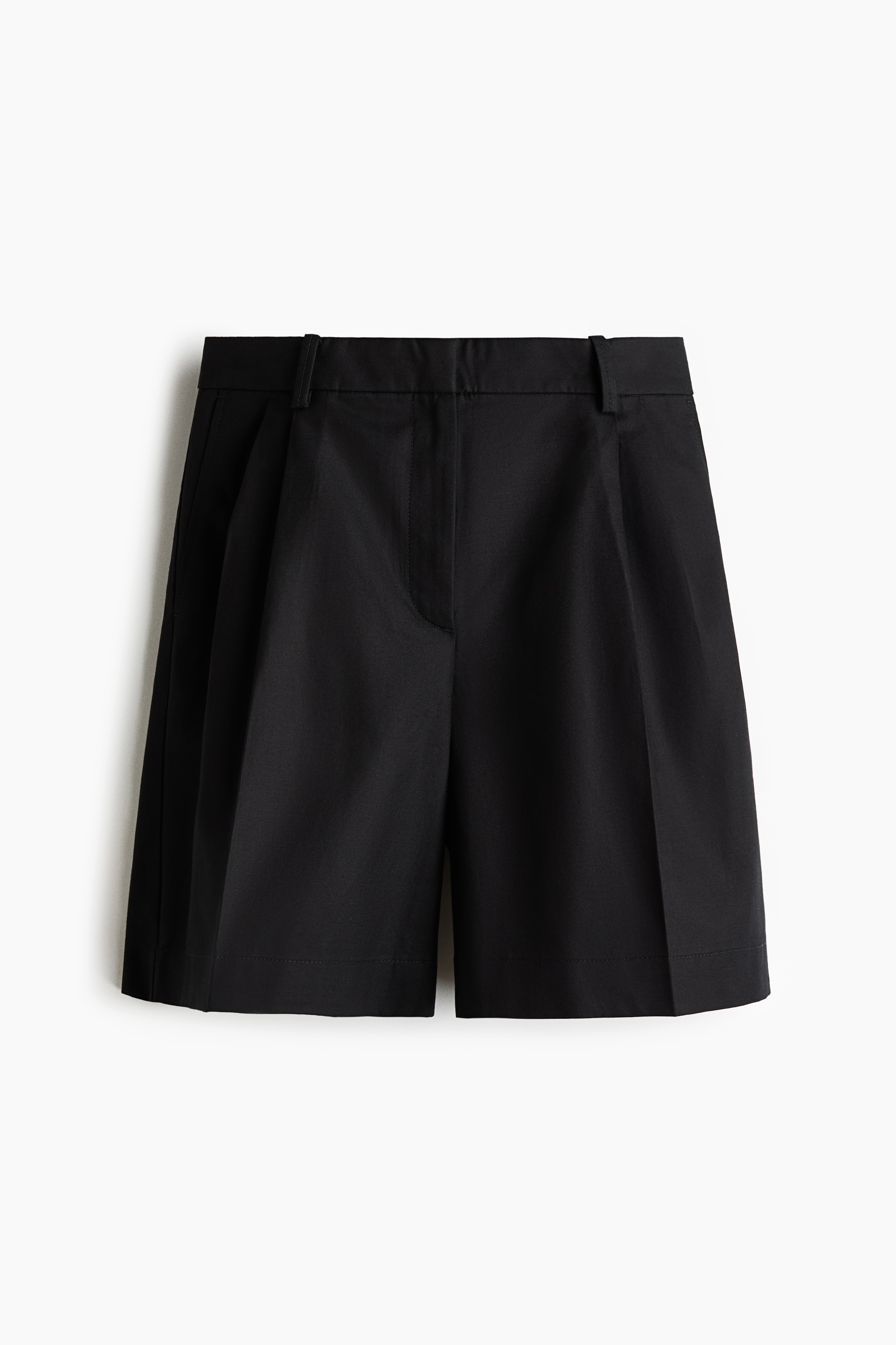 Short chic en lin mélangé - Noir