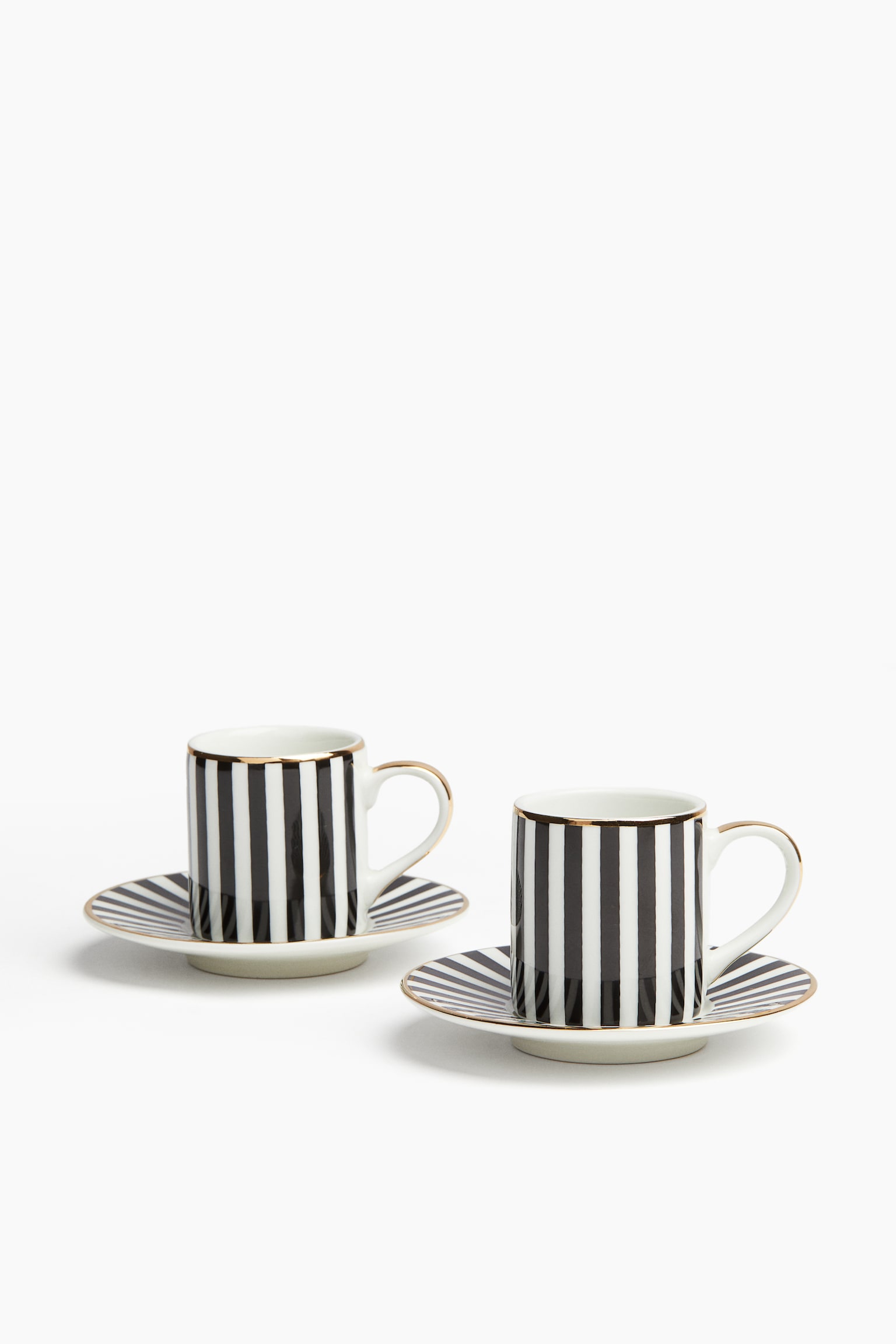 2-pack espresso cup and saucer - Black/Striped/Dark green/Red/Striped/Orange/Striped/Black/White/Leopard print/Light pink