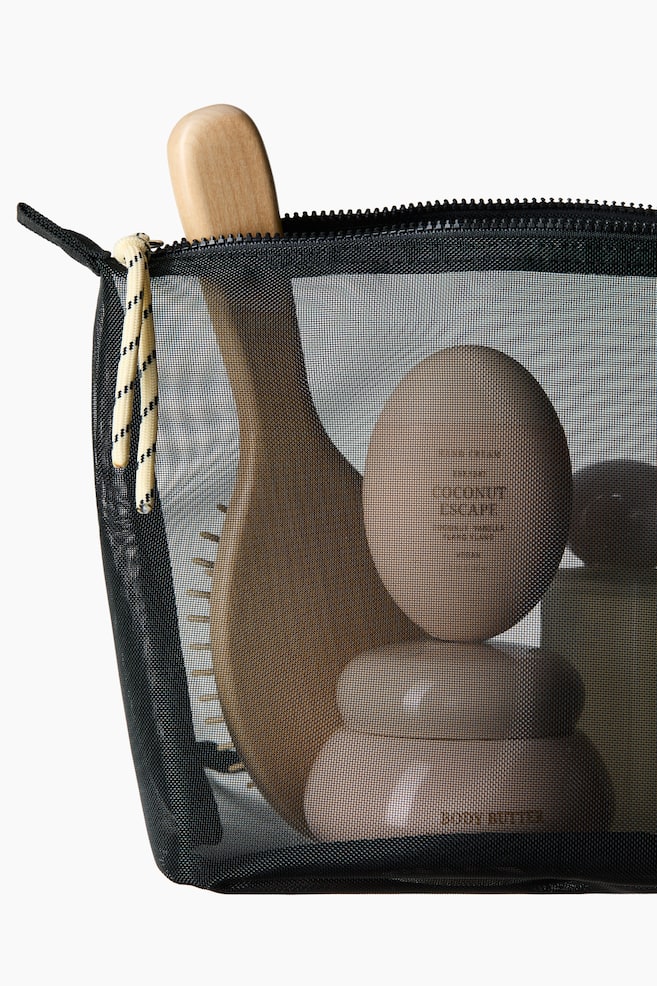 Trousse de toilette en mesh - Noir - 1