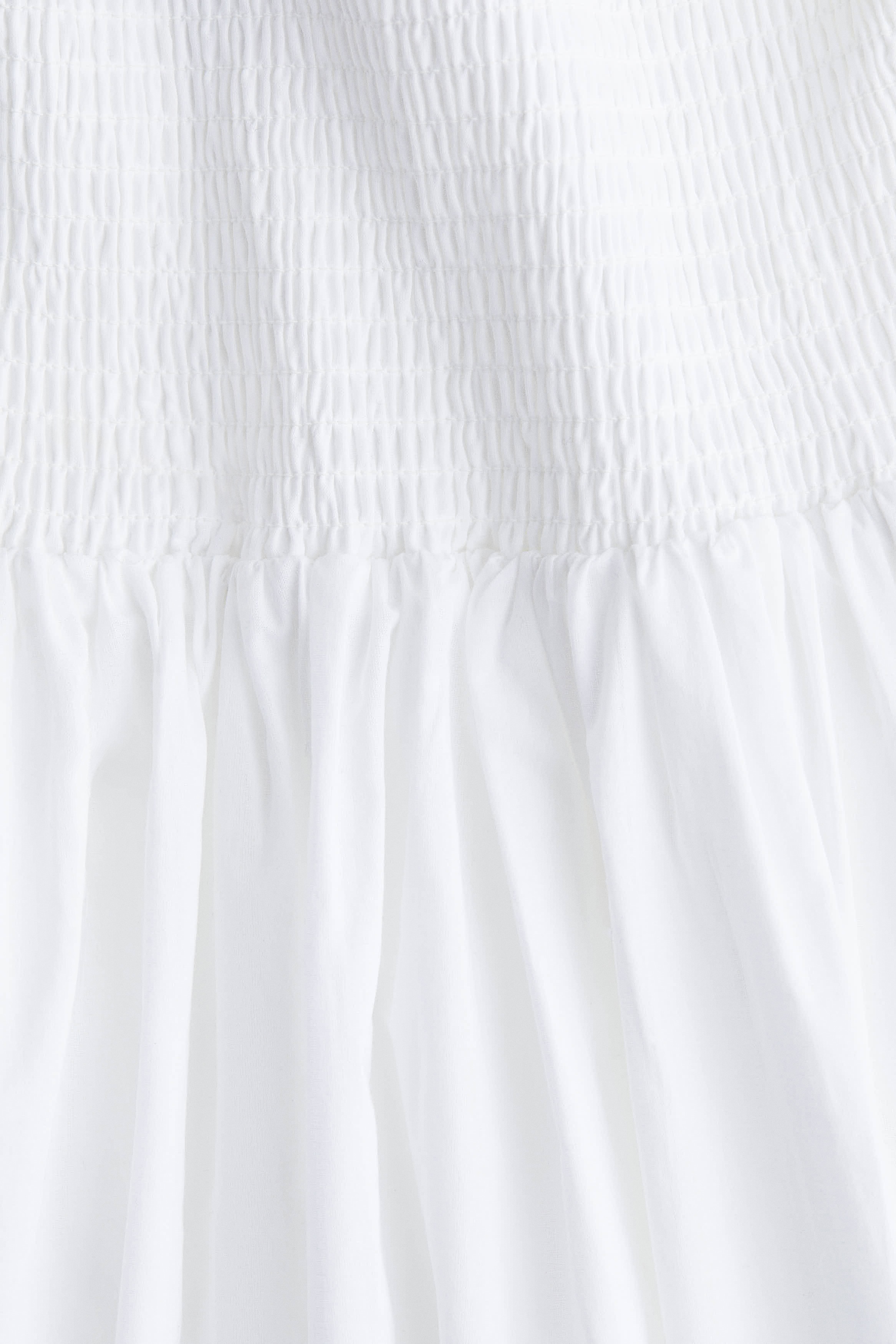 Smocked-bodice cotton dress