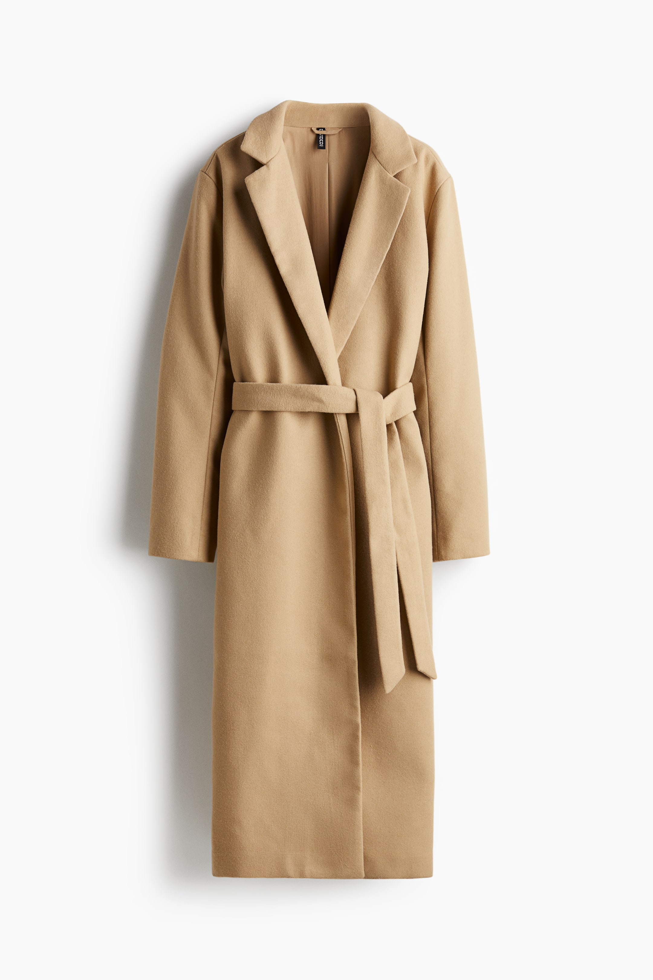 Brushed-Finish Tie-Belt Coat - Beige - Ladies | H&M US 5