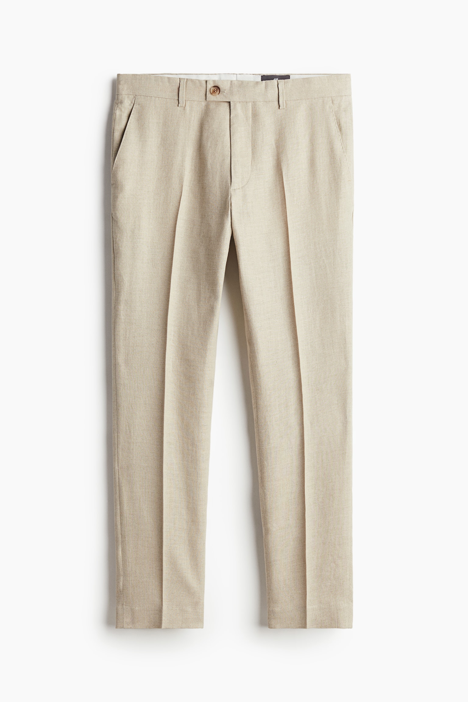 Slim Fit Linen suit trousers - Beige - 2