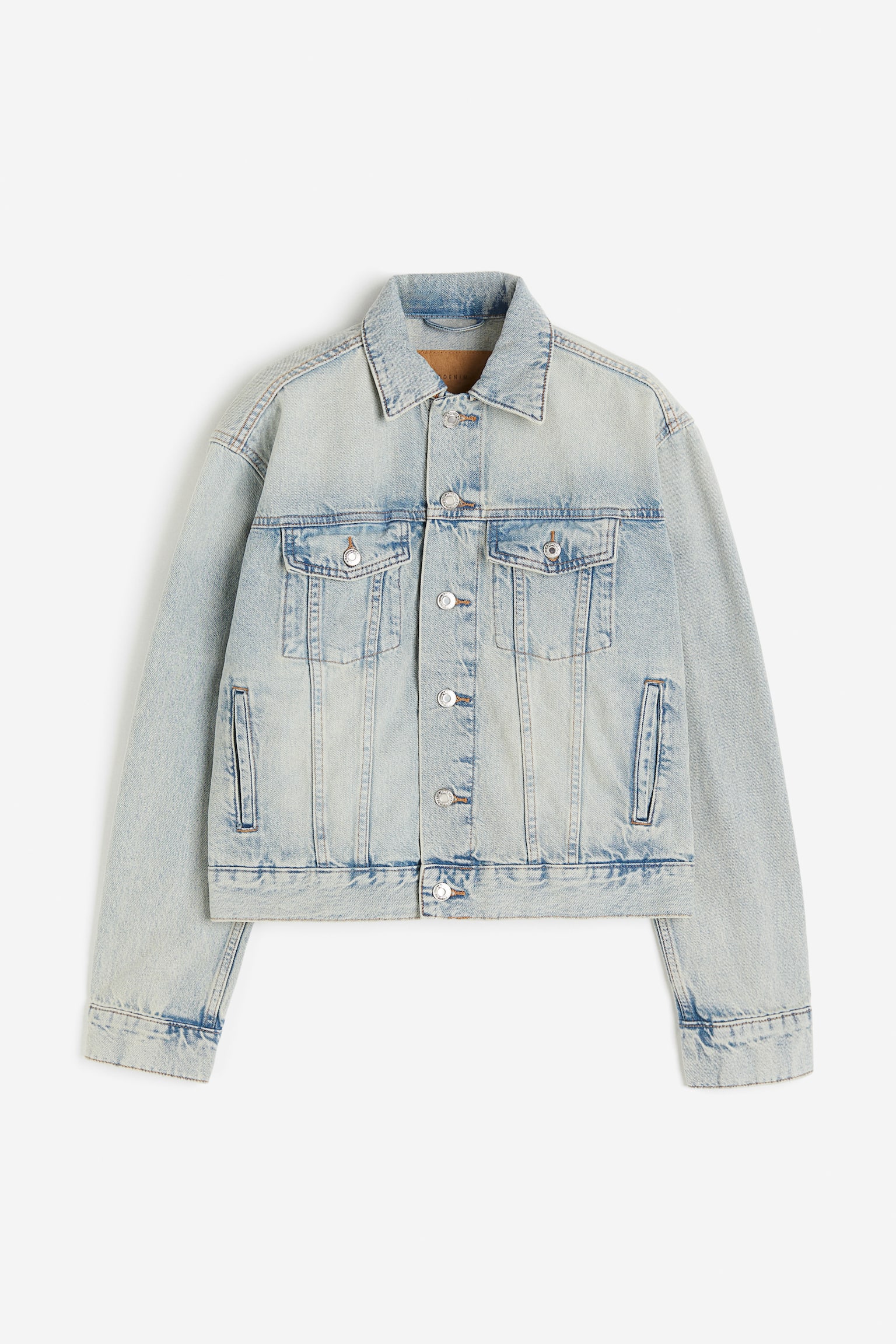 Short Denim Jacket - Pale denim blue/White/Light denim blue/Denim blue - 2