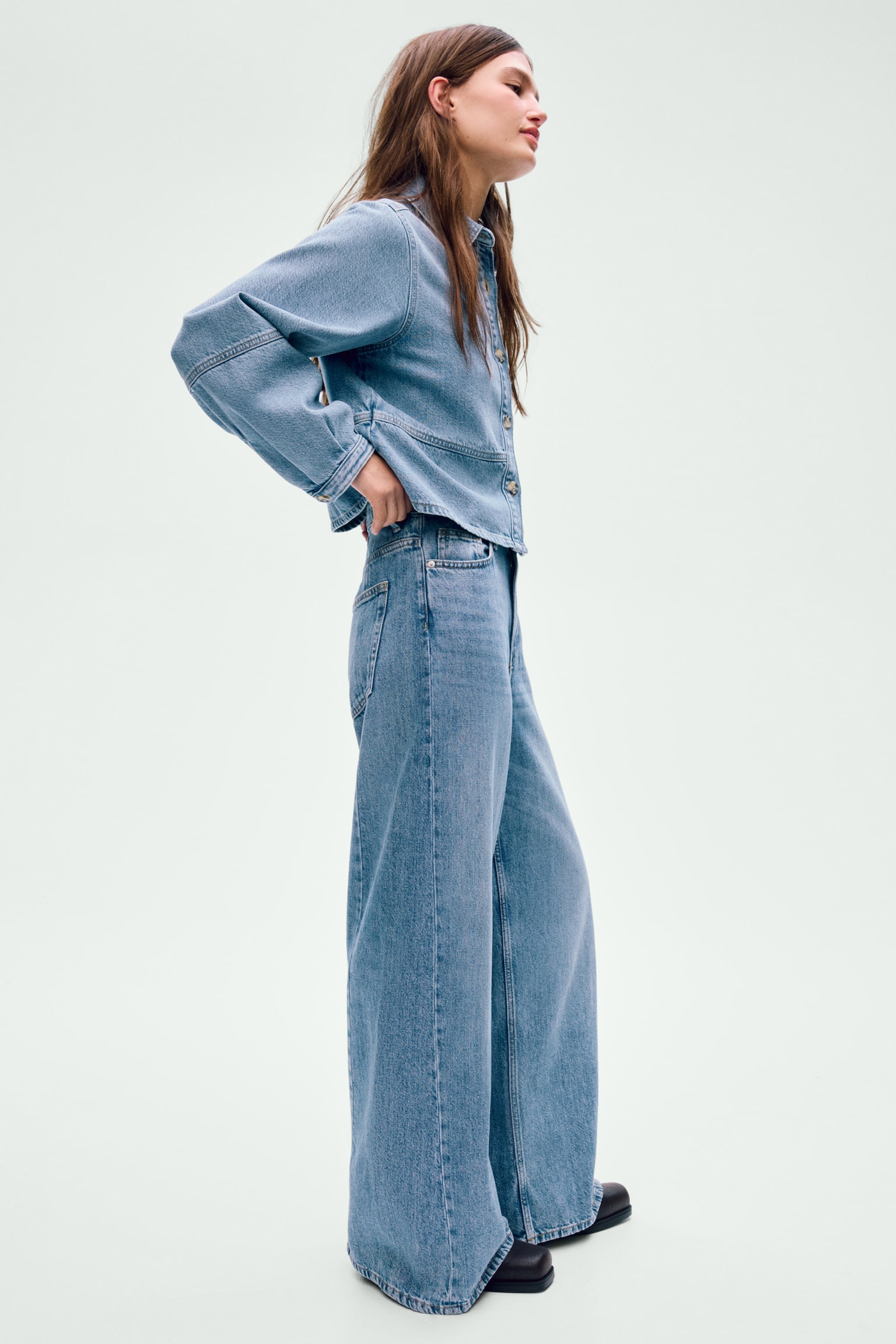 Denim shirt - Light denim blue/Beige/Denim blue - 5