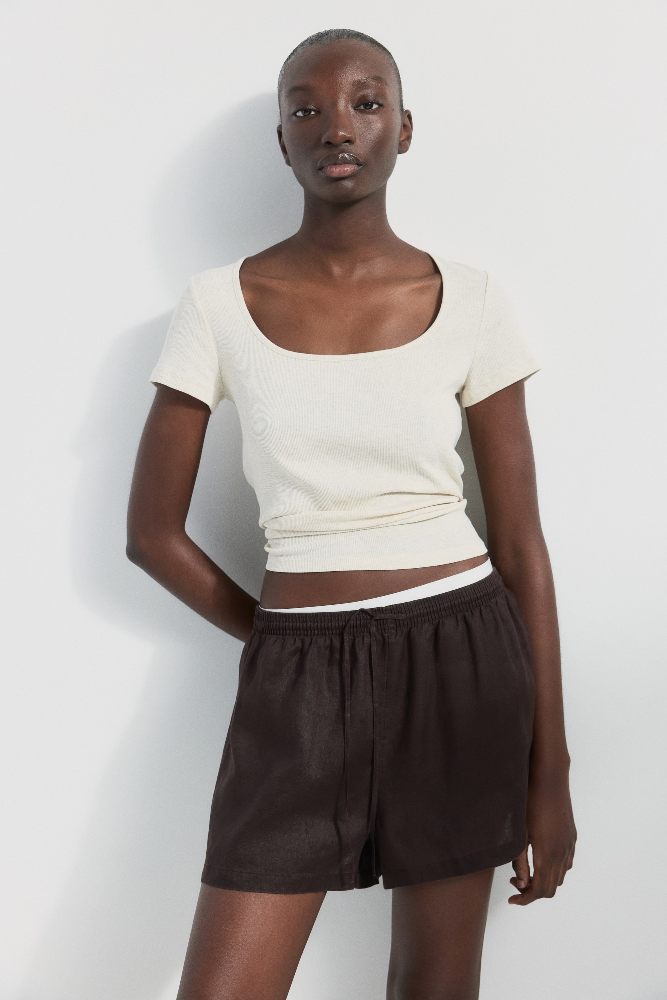 Ribbed Cotton T-Shirt
