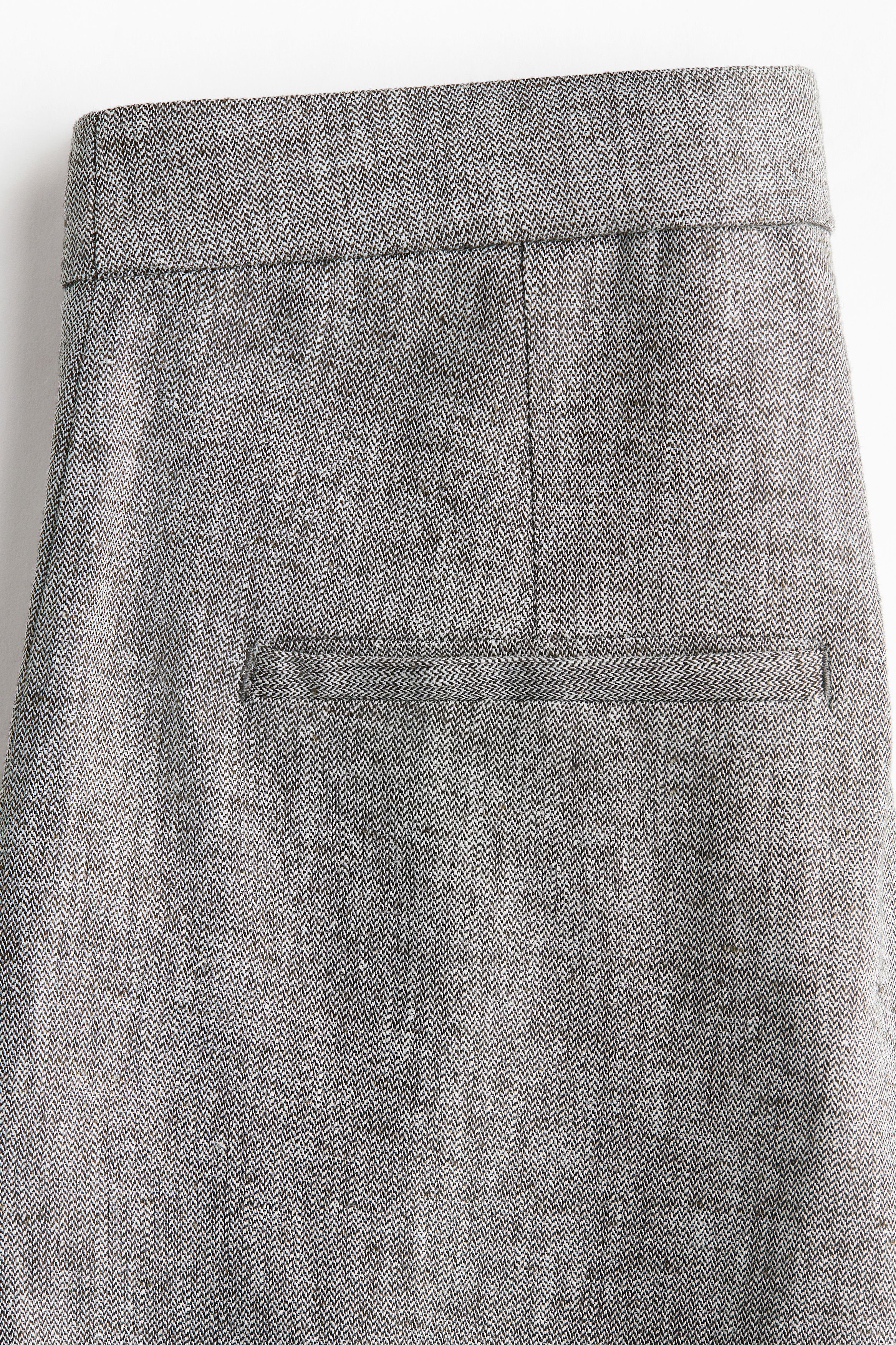 Wide linen-blend trousers