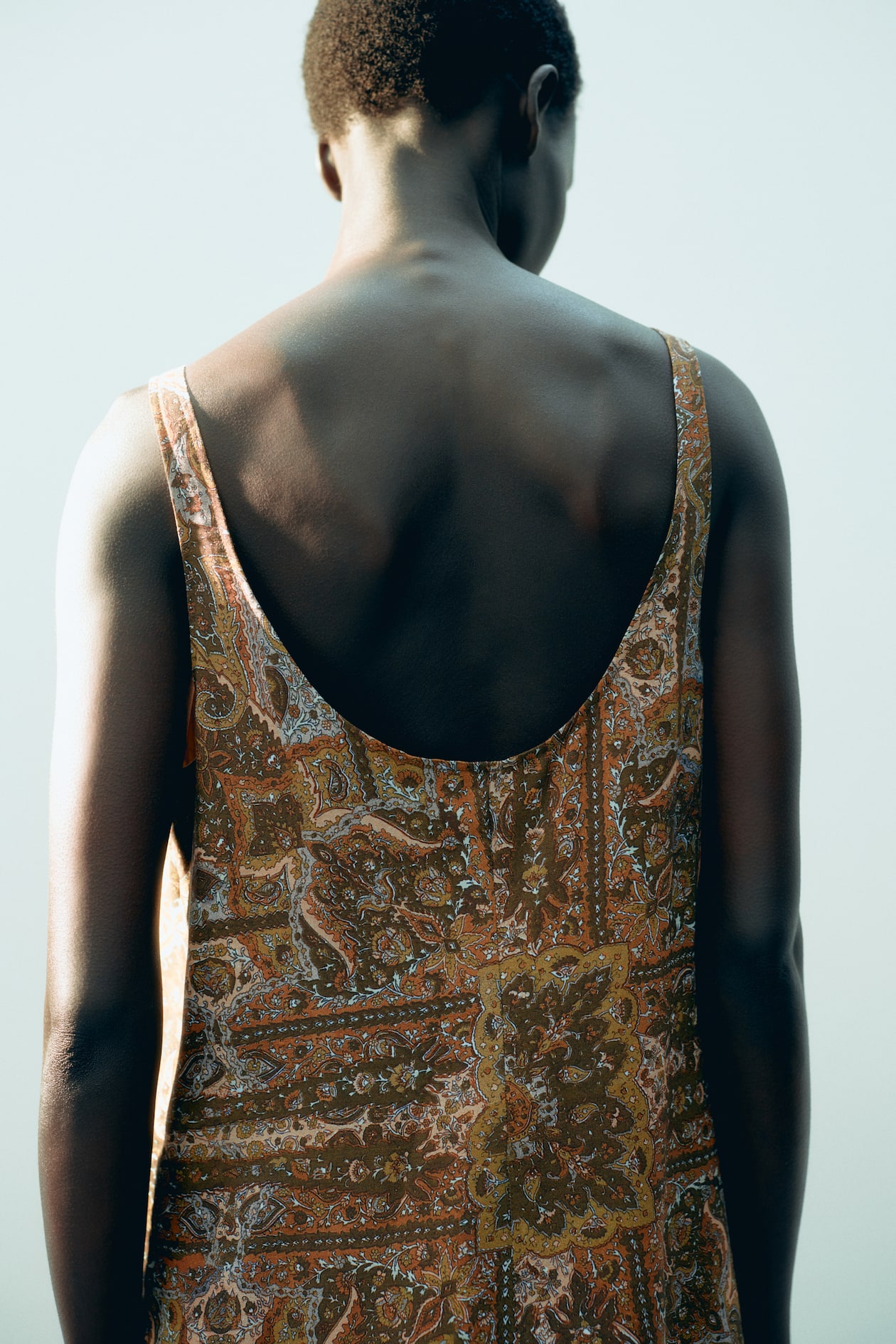 Sleeveless linen-blend dress - image 5