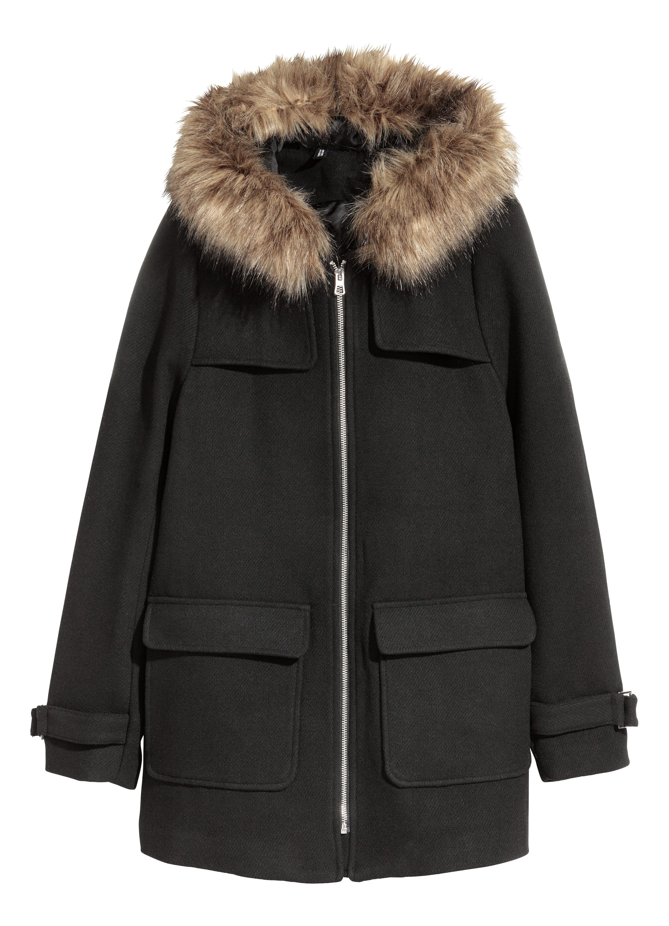 View larger image: Wool-blend duffle coat - Black - Ladies | H&M GB 1