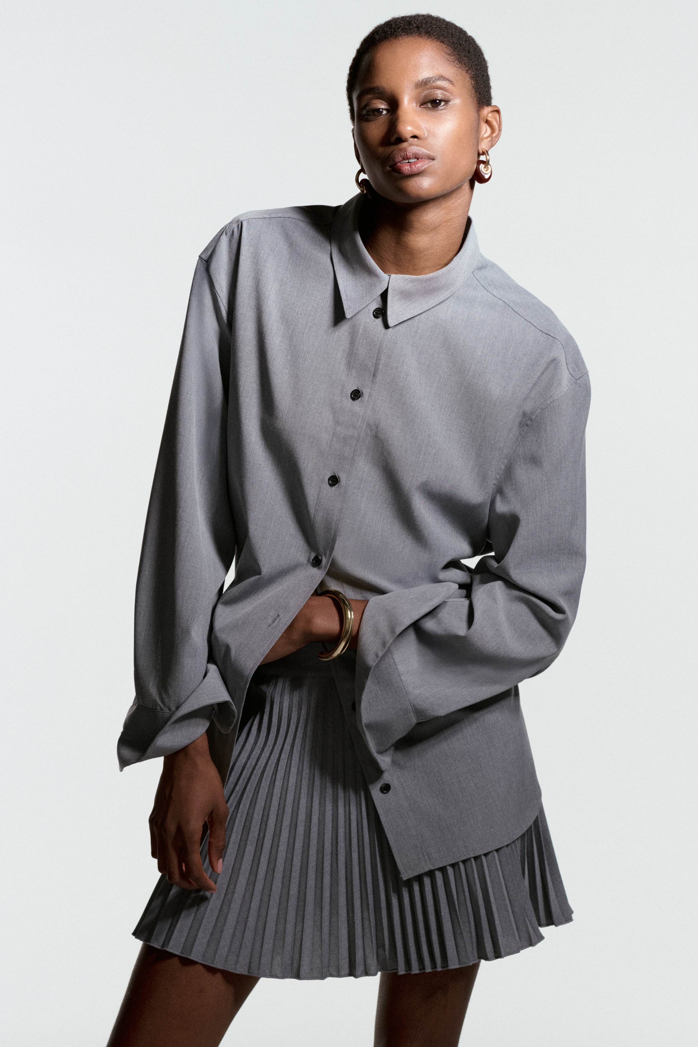 Pleated Mini Skort - Black - Ladies | H&M US