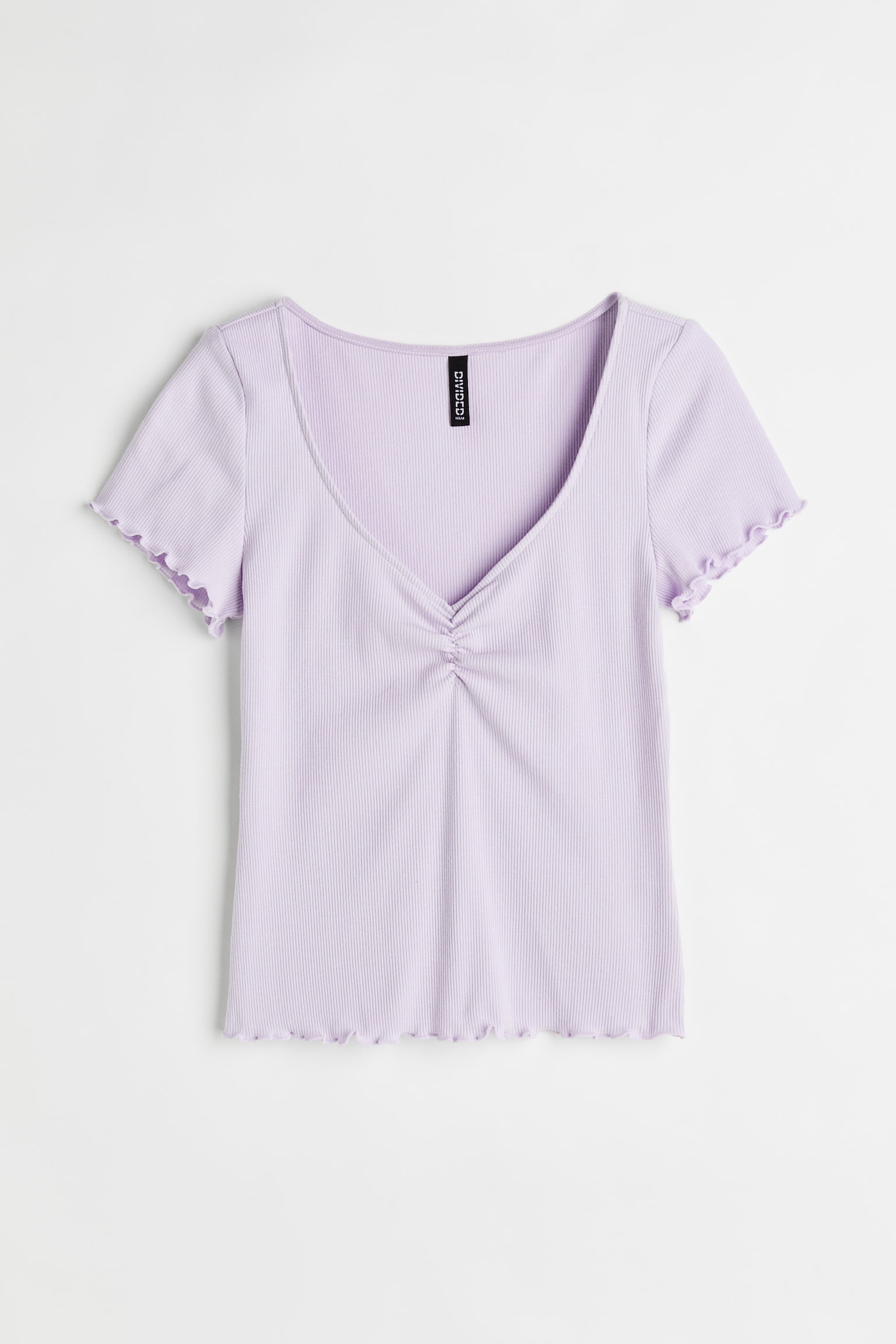 Top côtelé - Violet clair