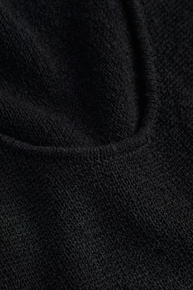 Sleeveless knitted dress - Black/Light blue/Cream - 4