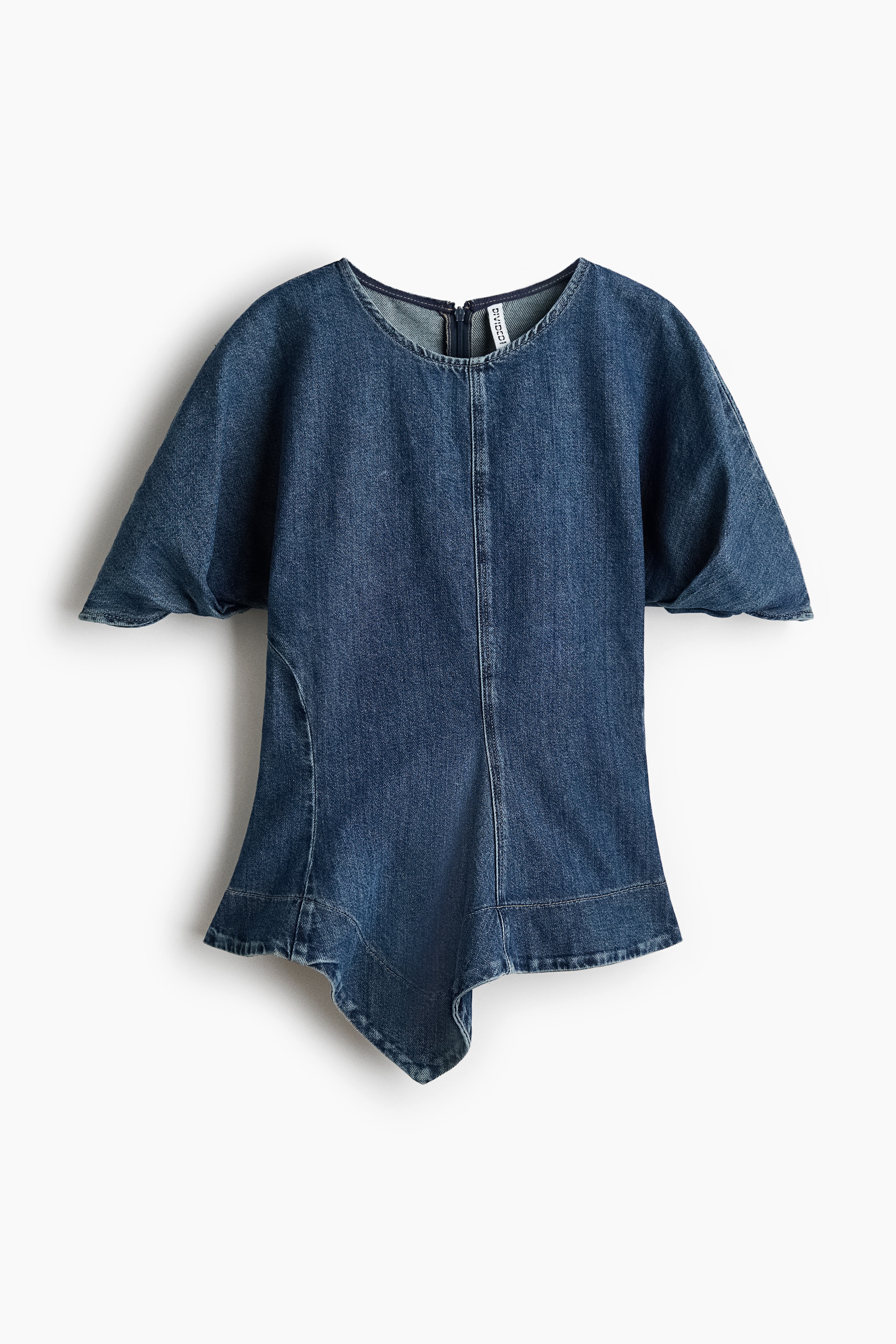 Jeansshirt mit Zipfelsaum - Denimblau