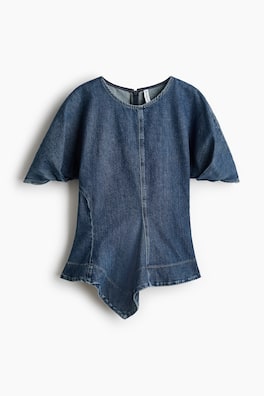 Denimtopp med flikig nederkant