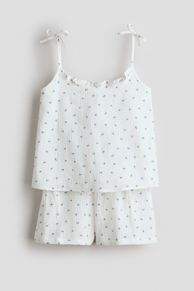 Muslin pyjamas - White/Floral - 1