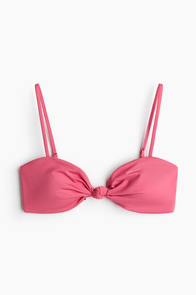 Wattiertes Bikinitop - Rosa/Hellbeige/Leopardenprint/Helllila/Paisleymuster - 1