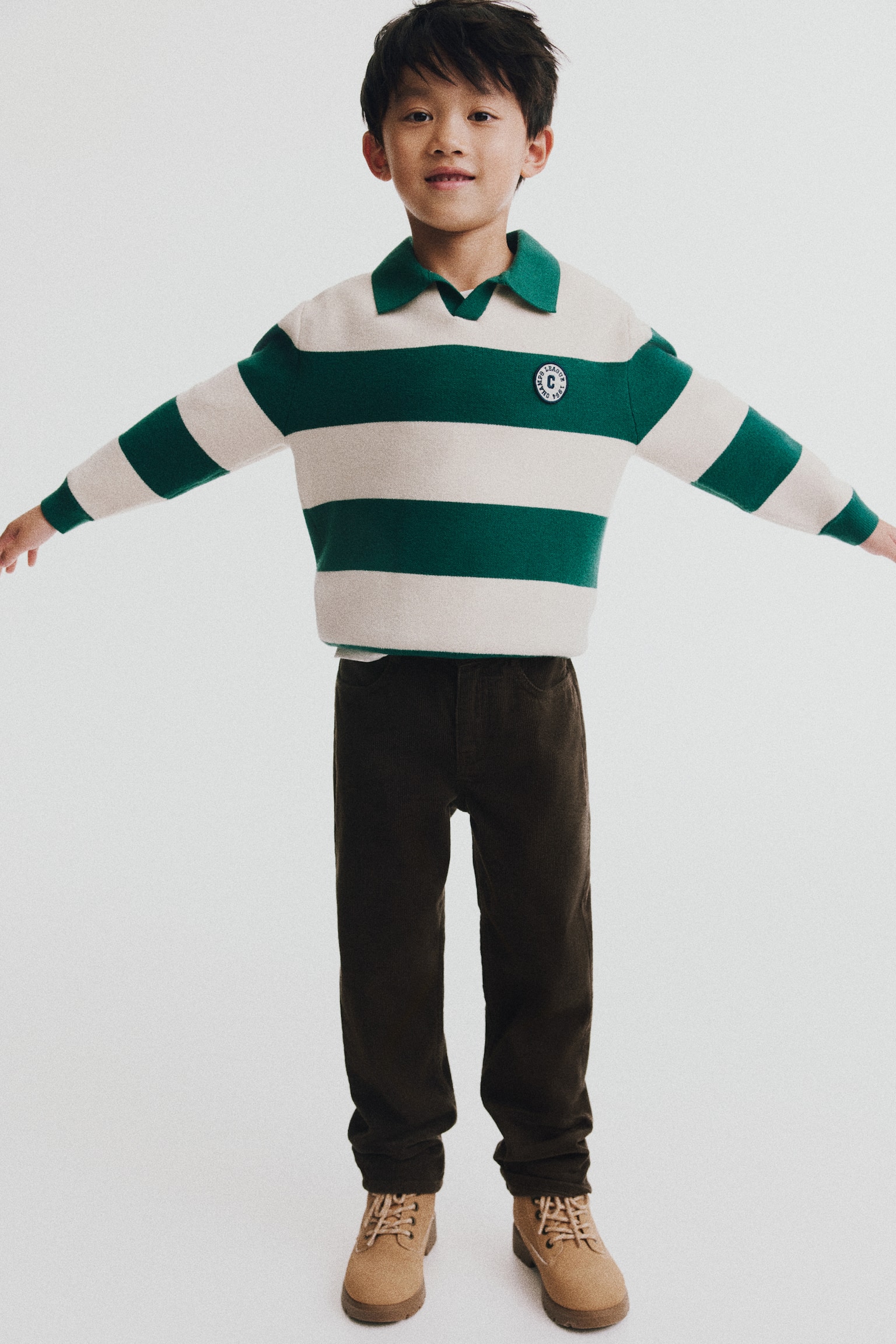 Детские брюки H&M Relaxed-Fit Corduroy, цвет: Тёмный коричневый — фото 4