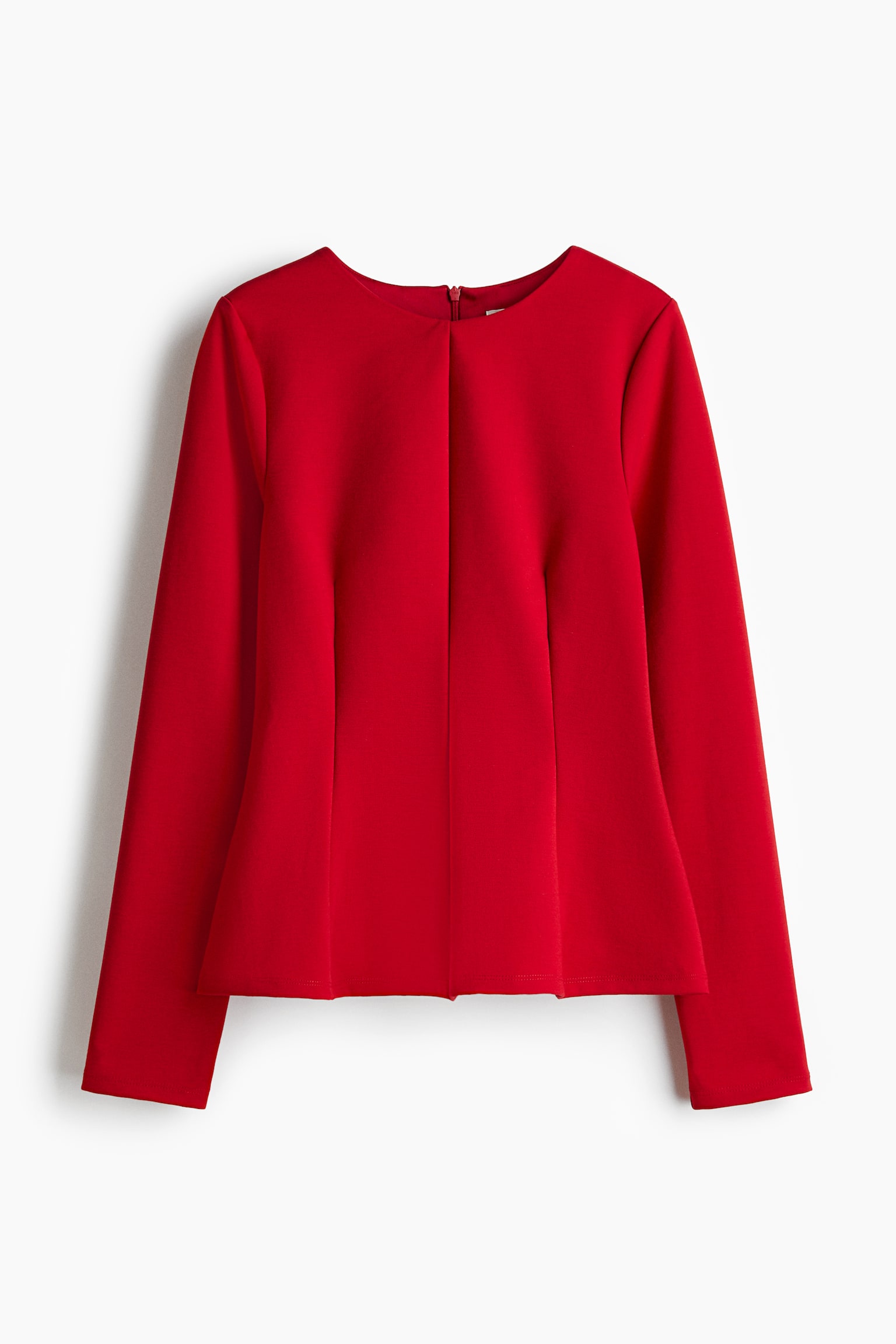 Jersey peplum top - Red/Black/Dark grey - 2