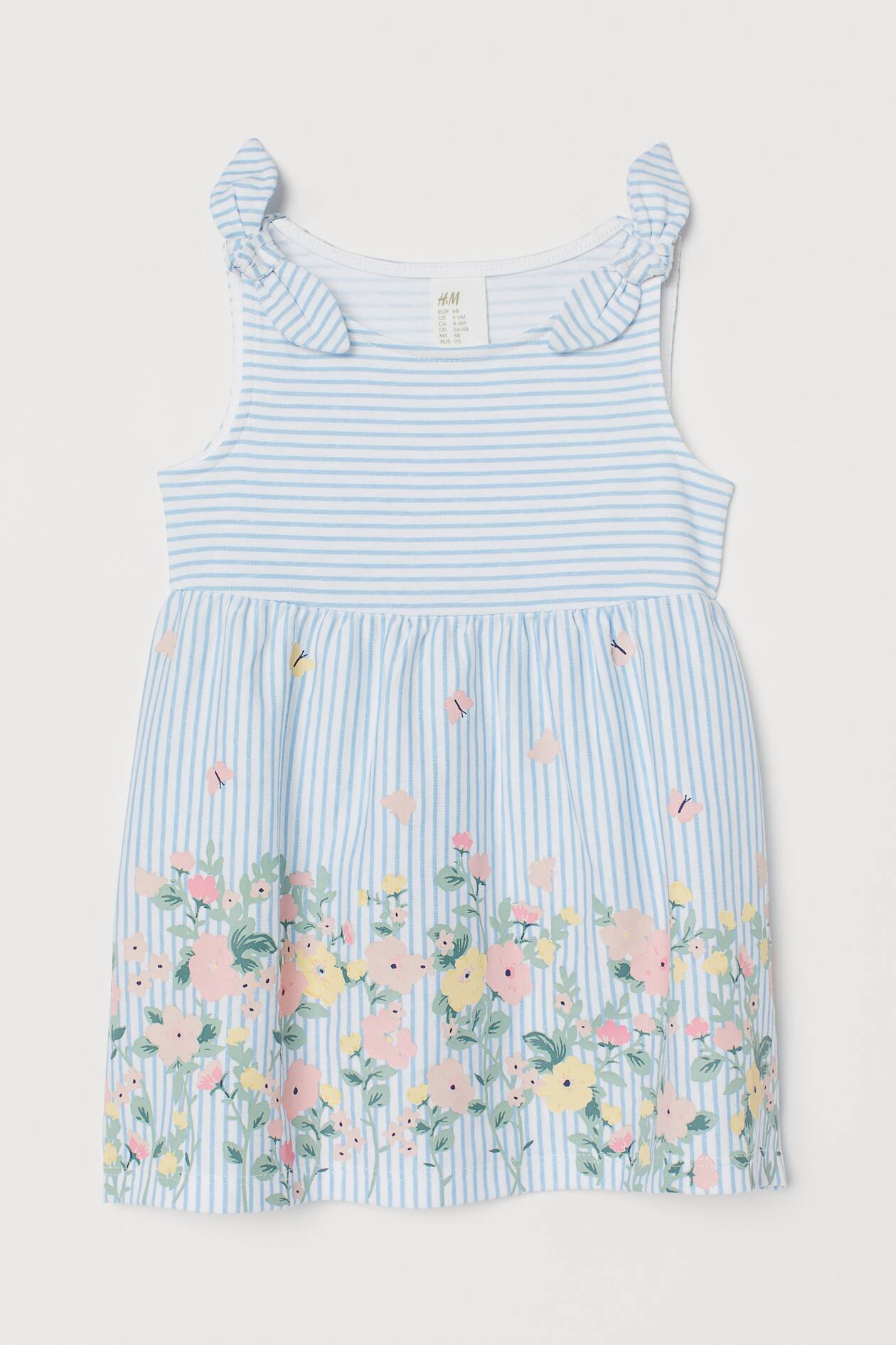 Embroidered dress - Round neck - Sleeveless - Light blue/Floral - Kids ...