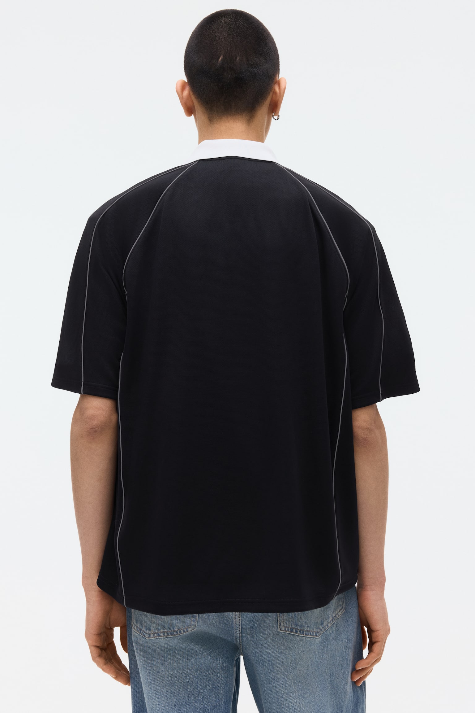 Oversized Fit Printed football shirt - Black/Honda - 6