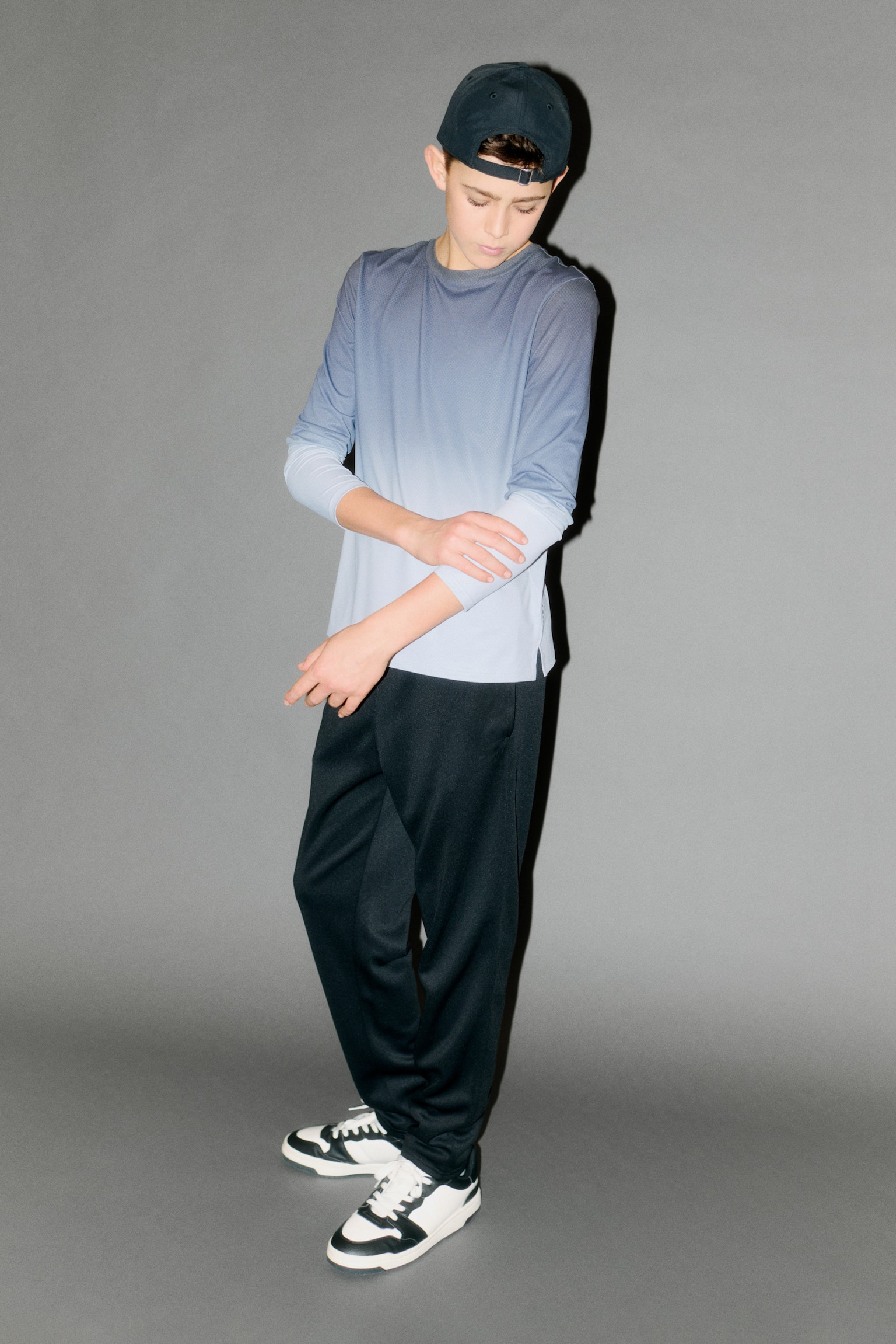 Long-sleeved Sports top with DryMove™ - Grey/Gradient/Teal/Patterned - 5