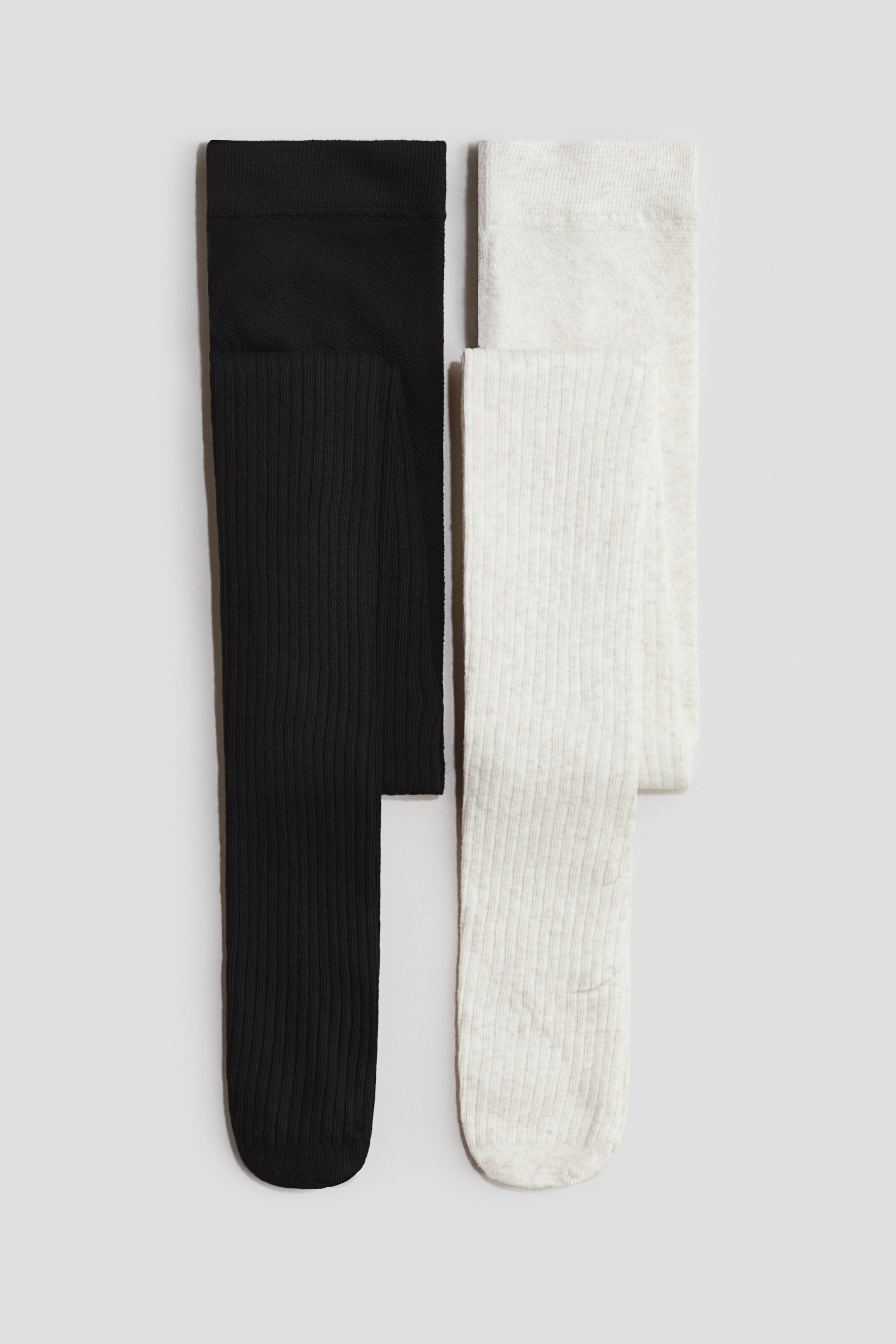 Prikaži veću sliku: 2-pack tights - Crna/svetlobež lapor - Kids | H&M RS 1