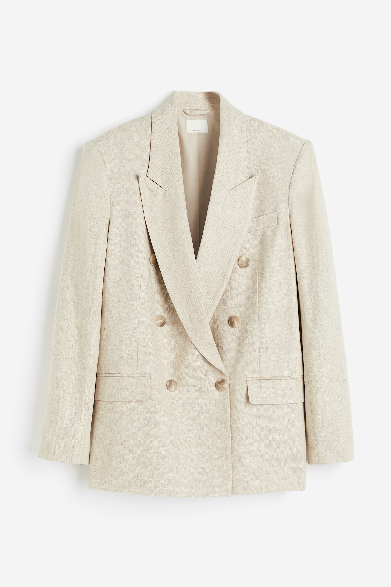 Double Breasted Blazer - Light beige/Black - 2