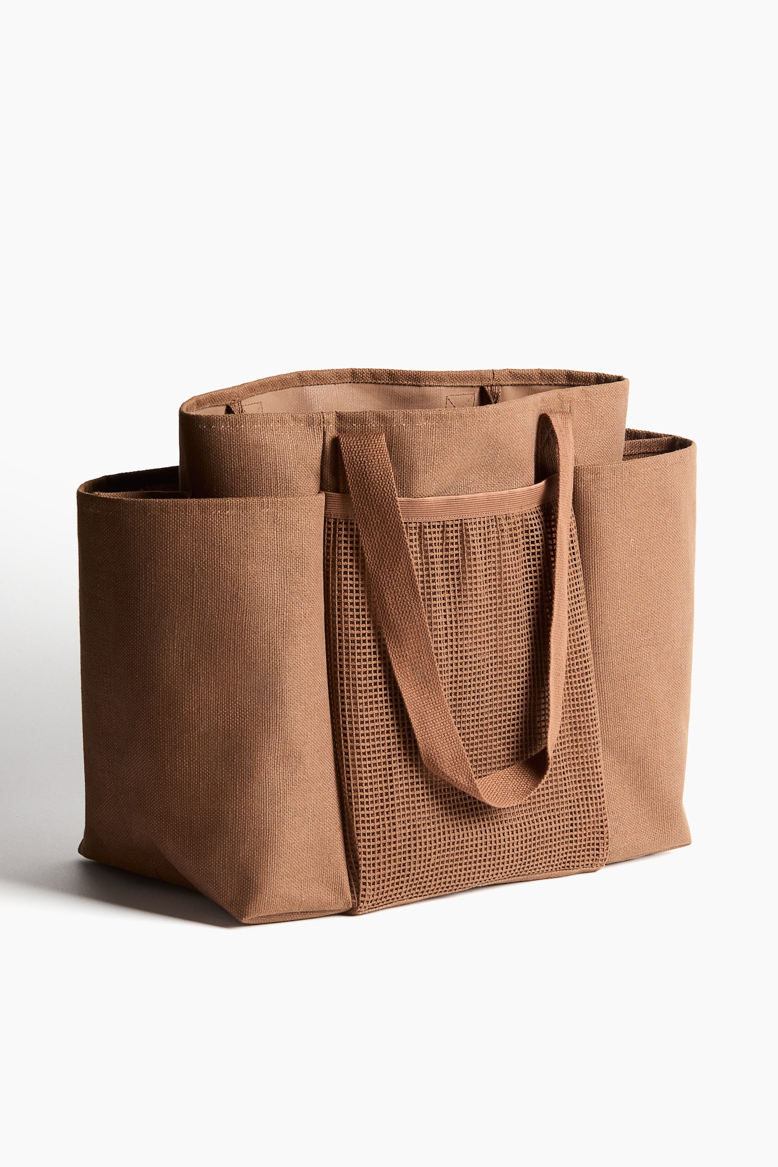 Large jute-blend shopper - Beige/Light beige - 3
