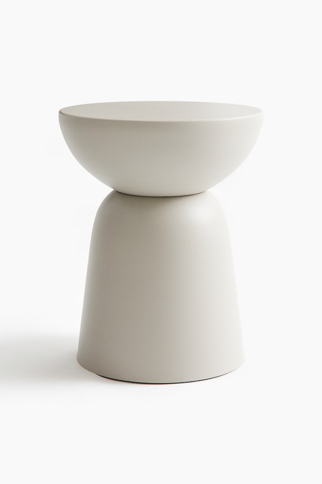 Table d'appoint d'extérieur en métal - Beige clair/Vert olive/Noir - 1