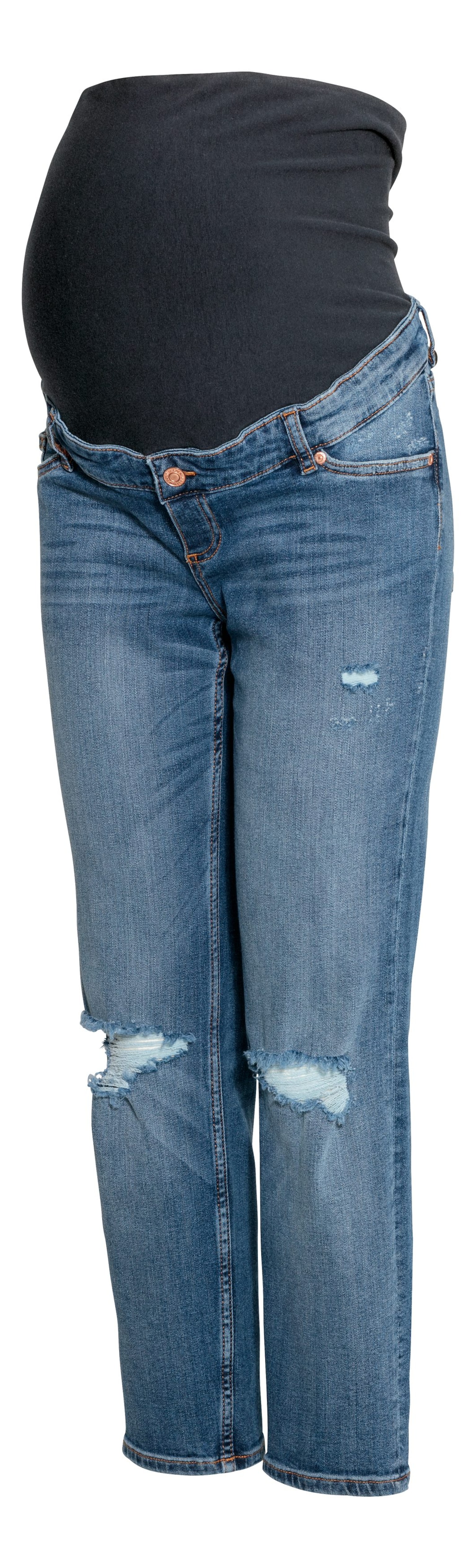 MAMA Boyfriend Jeans - Denim blue/Trashed - 1