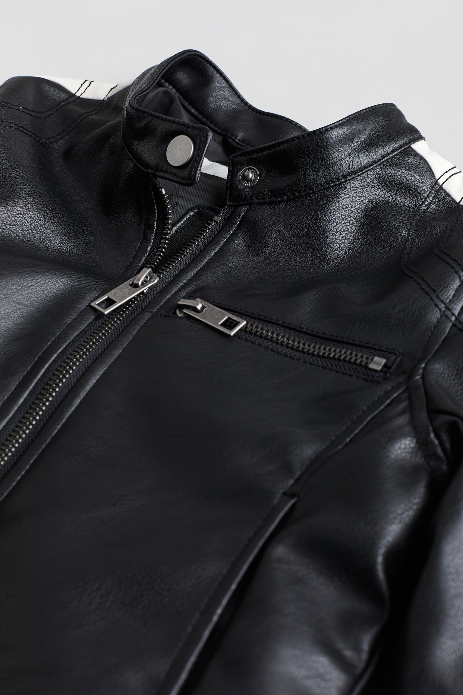 Biker Jacket - Black/White - 3