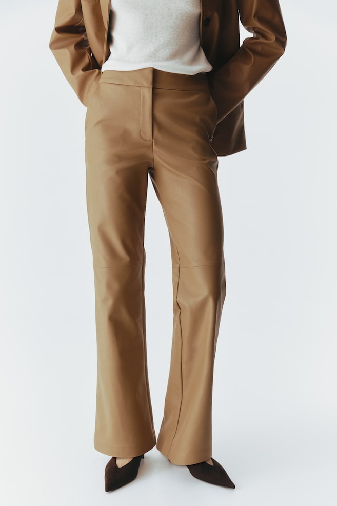 Bootcut Coated Pants - Beige - 4