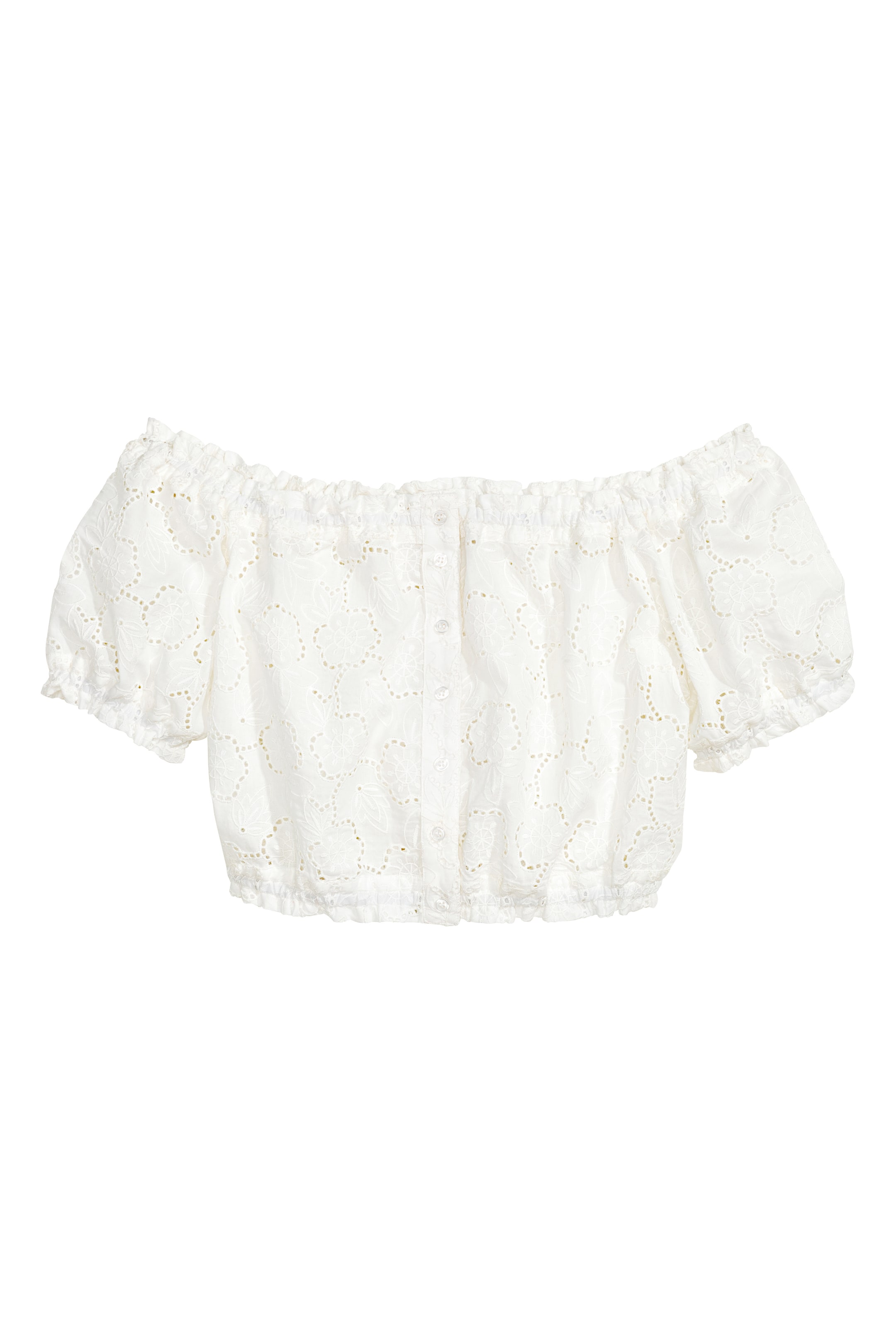View larger image: Short Off-the-shoulder Top - White - Ladies | H&M CA 1