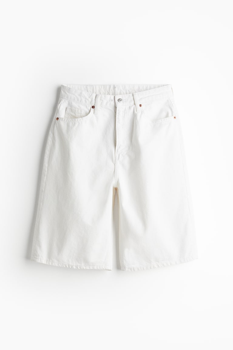 Bermuda Baggy High Denim shorts White Ladies H&M GB