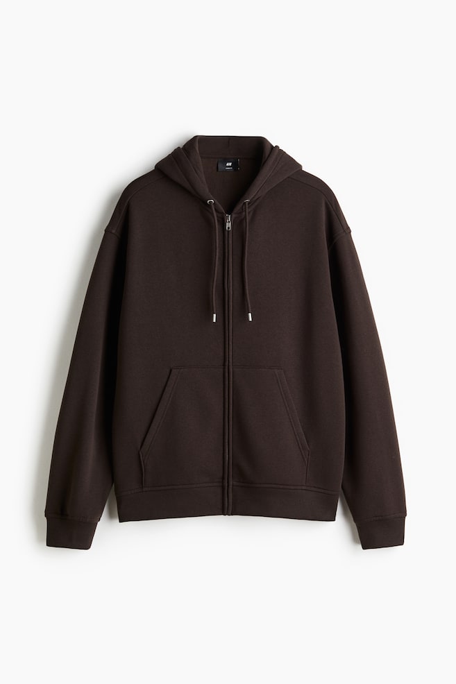 Hoodiejacke in Loose Fit - Braun/Cremefarben/Dunkelgrau/Graumeliert/Dunkelblau/Schwarz/Pflaumenlila/Beige/Hellgrau - 1