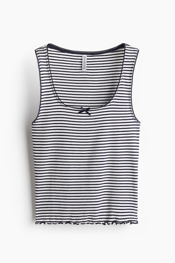 Женские топы H&M Pointelle Jersey Tank Top