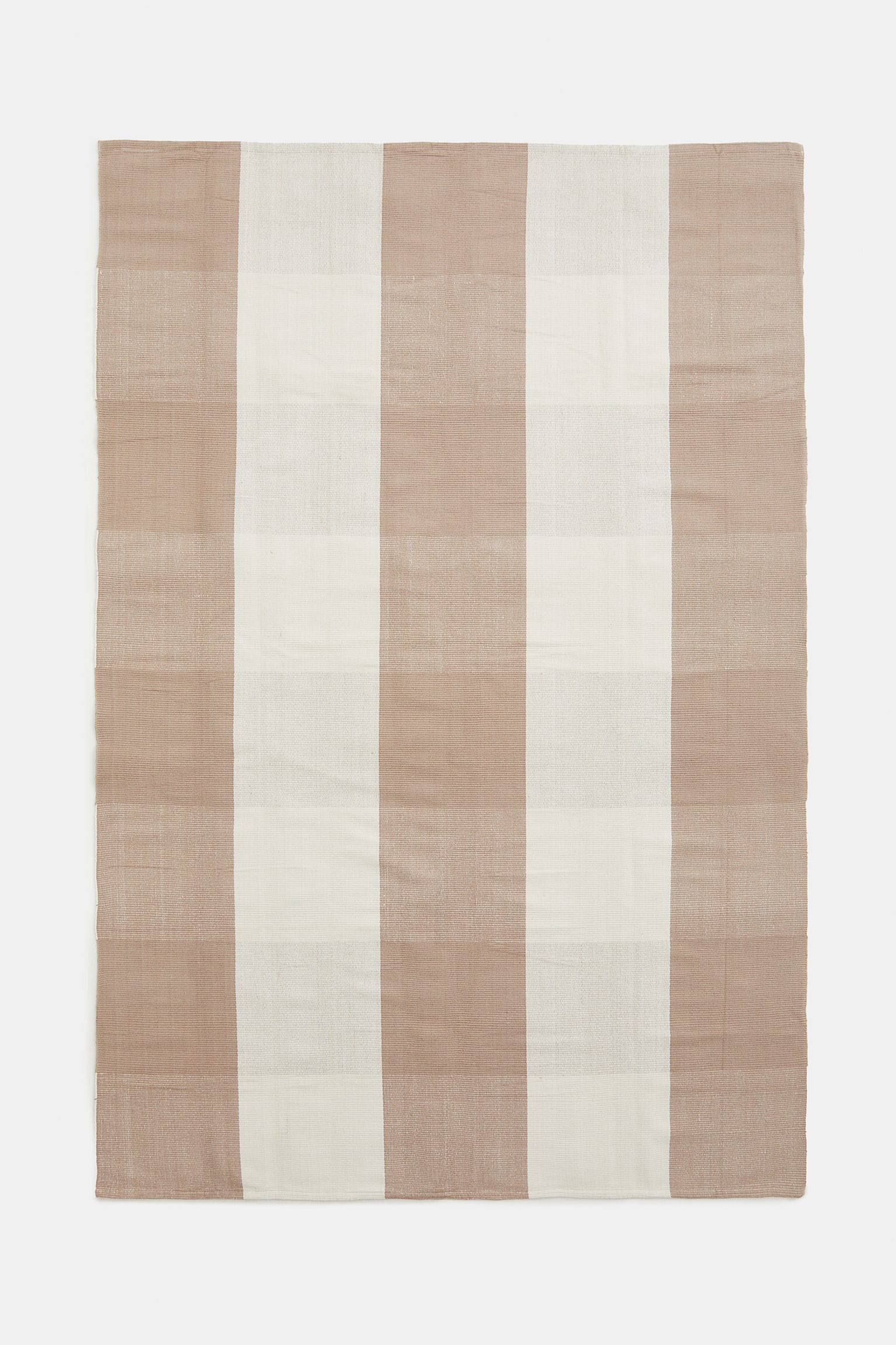 Checked flat weave rug - Beige/Light beige